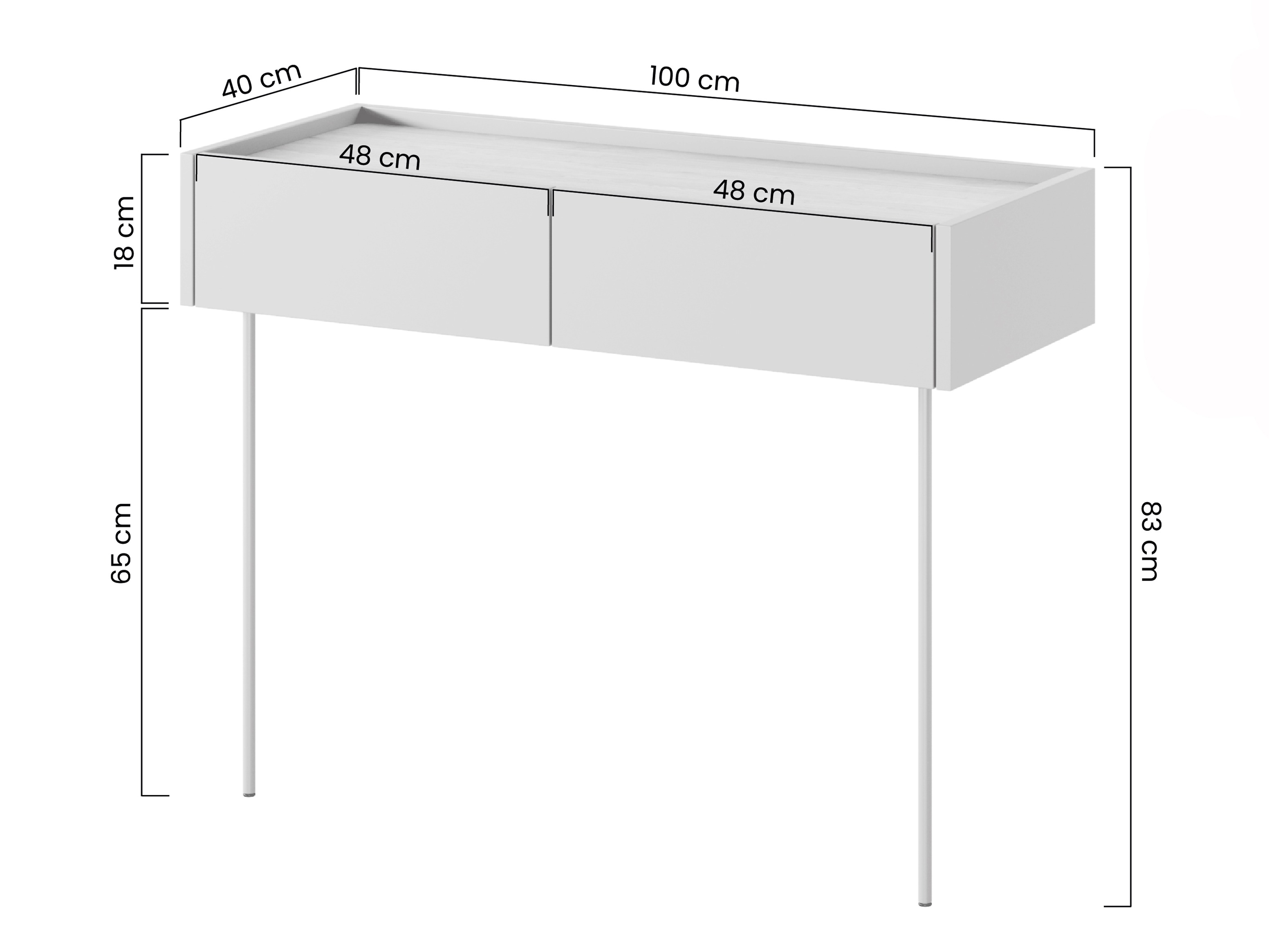 Konsole Tivdala 110 (Ozols + Matēts melns)
