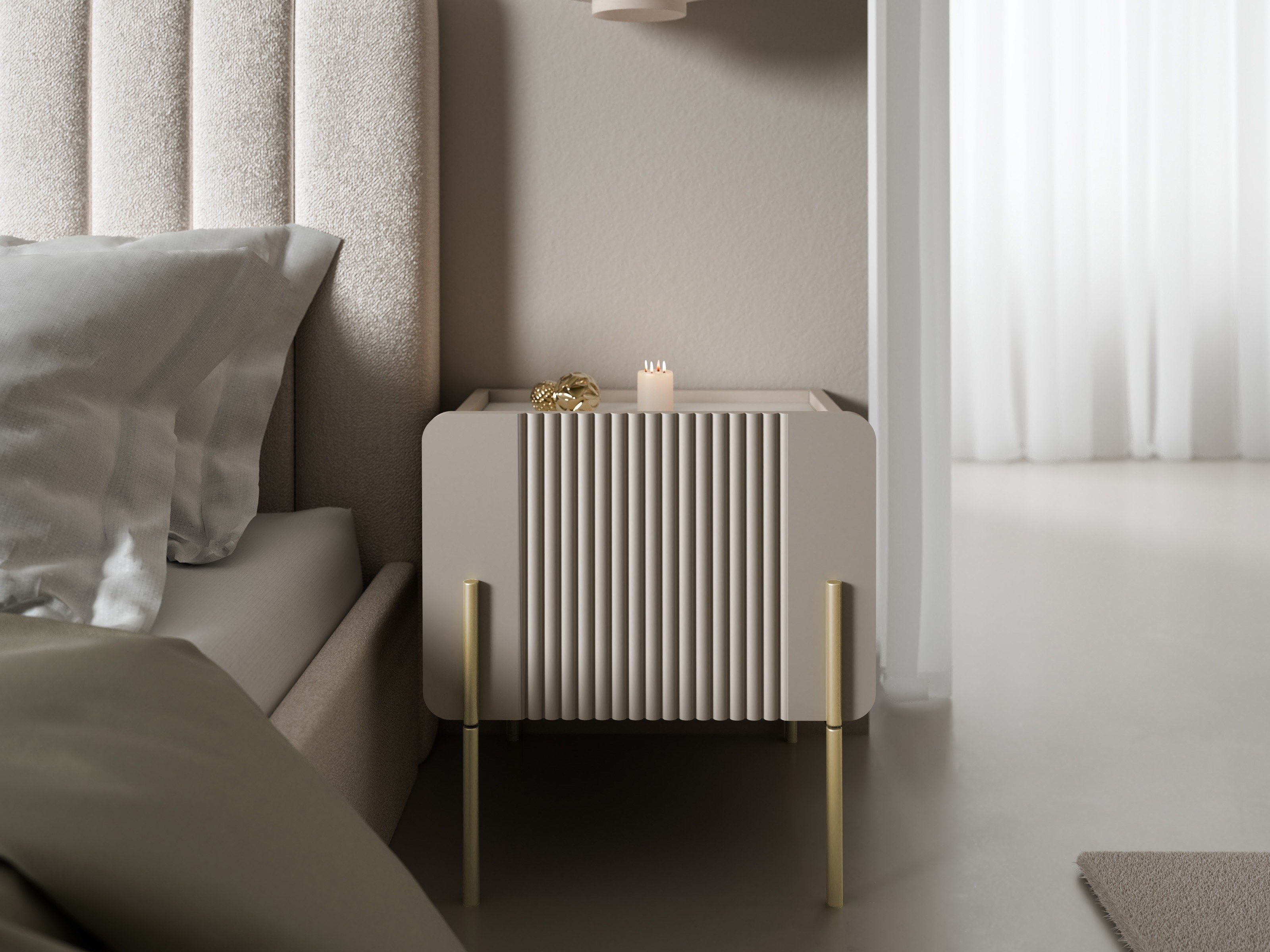 Naktsgaldiņš Etrvero 104 (Kašmirs + Balts marmors)