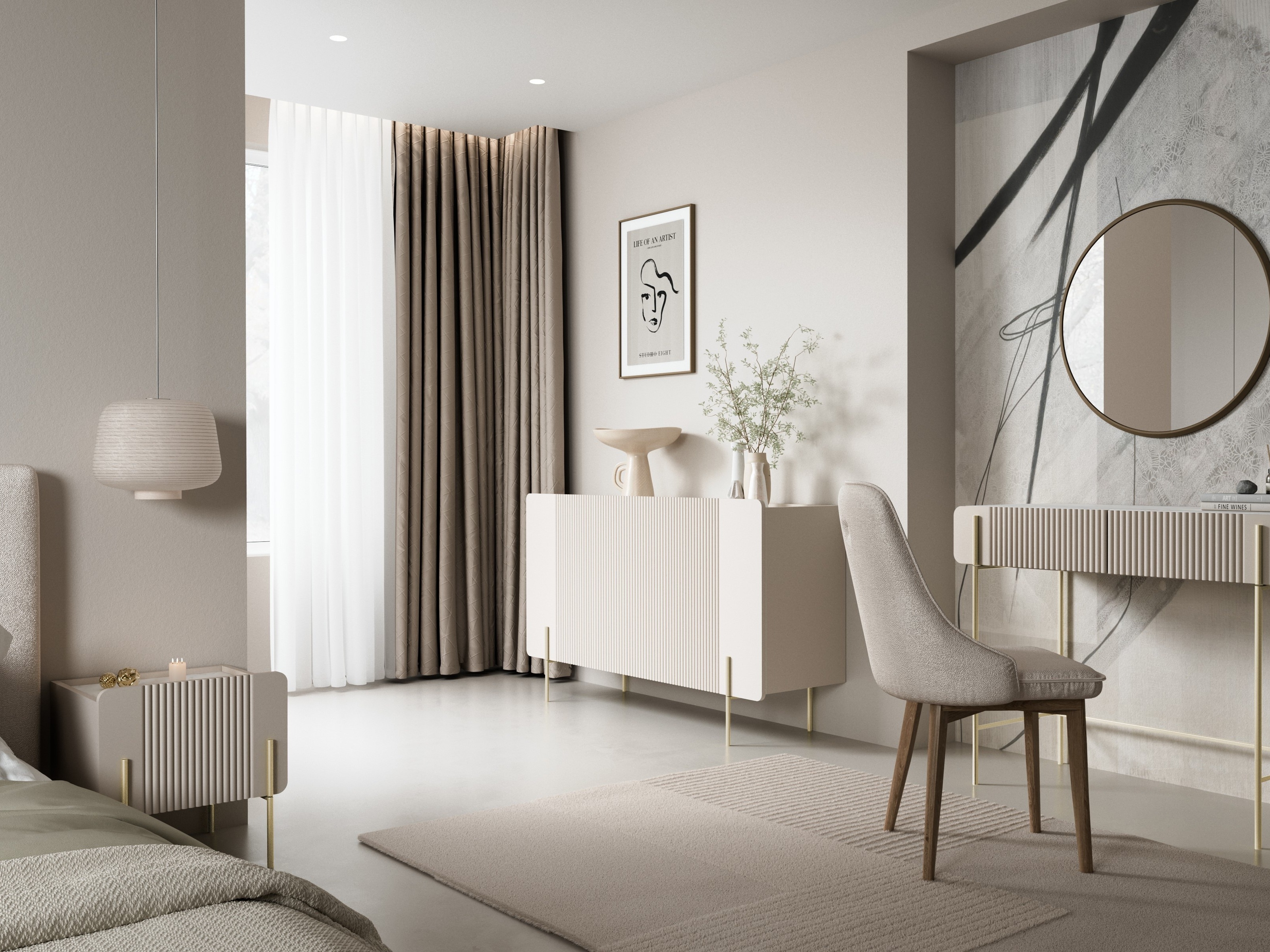 Naktsgaldiņš Etrvero 104 (Kašmirs + Balts marmors)