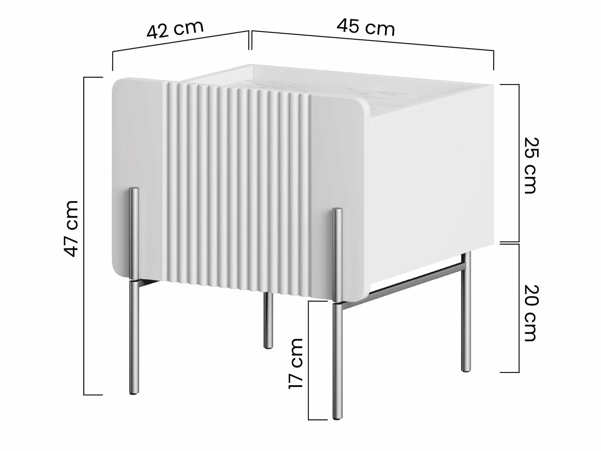Naktsgaldiņš Etrvero 104 (Kašmirs + Balts marmors)