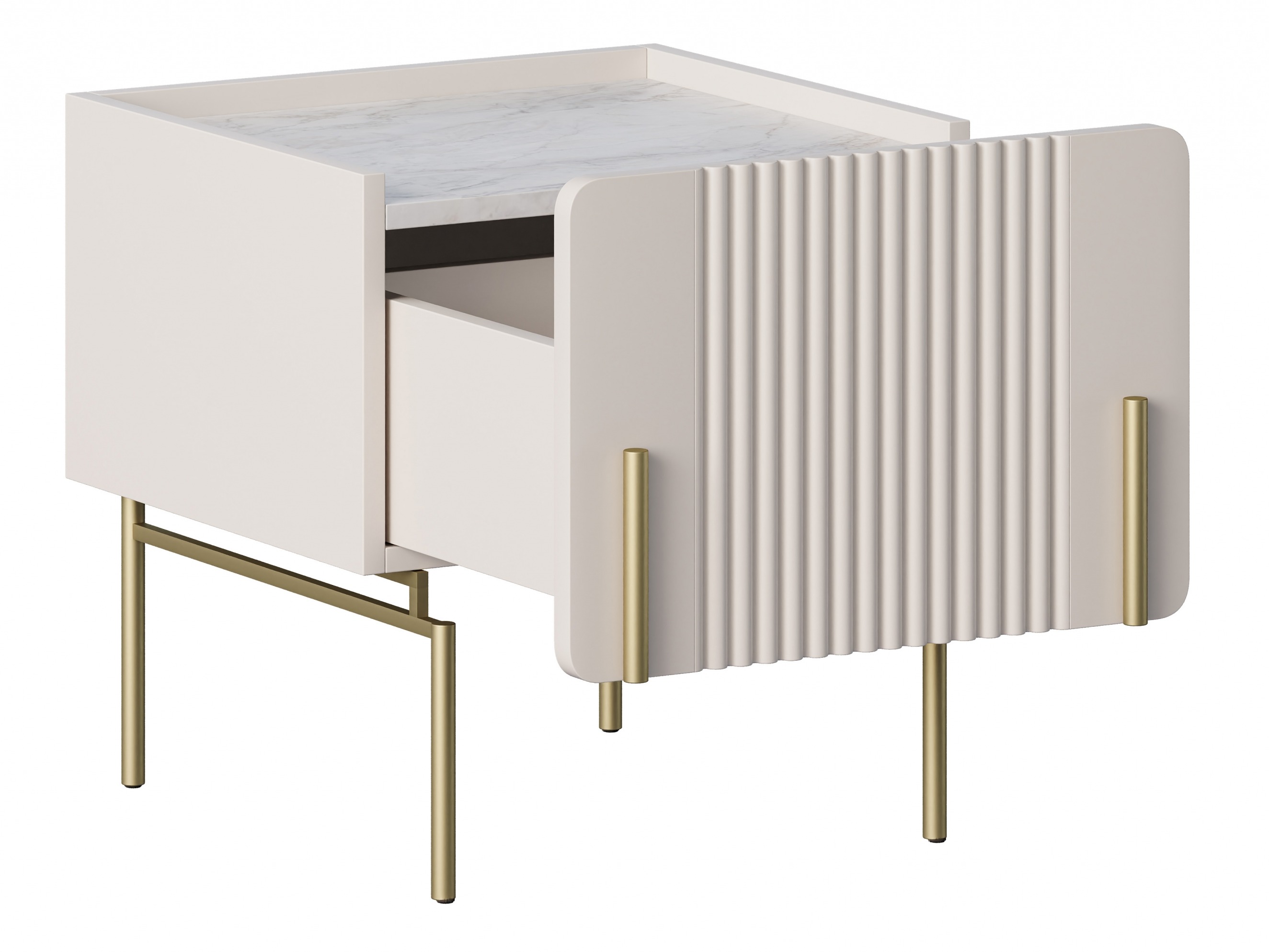Прикроватная тумбочка Etrvero 104 (Кашемир + Белый мрамор)