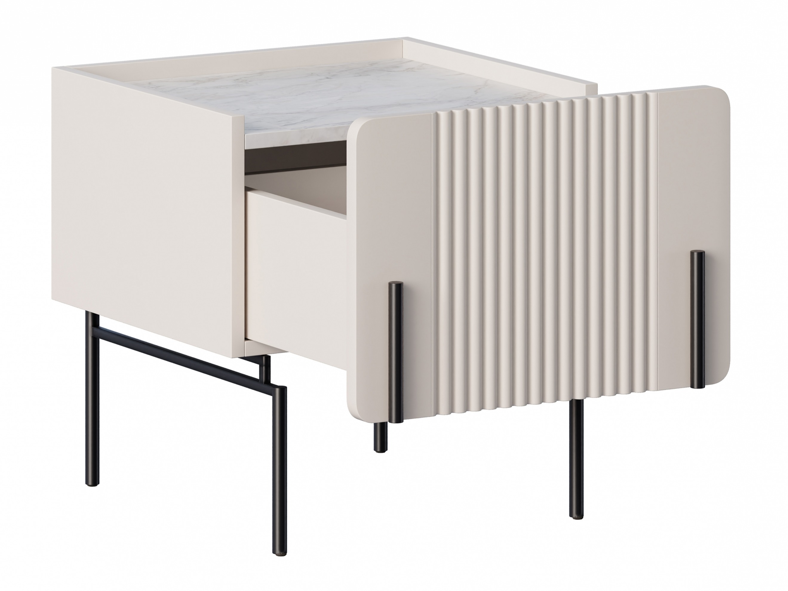 Прикроватная тумбочка Etrvero 104 (Кашемир + Белый мрамор)