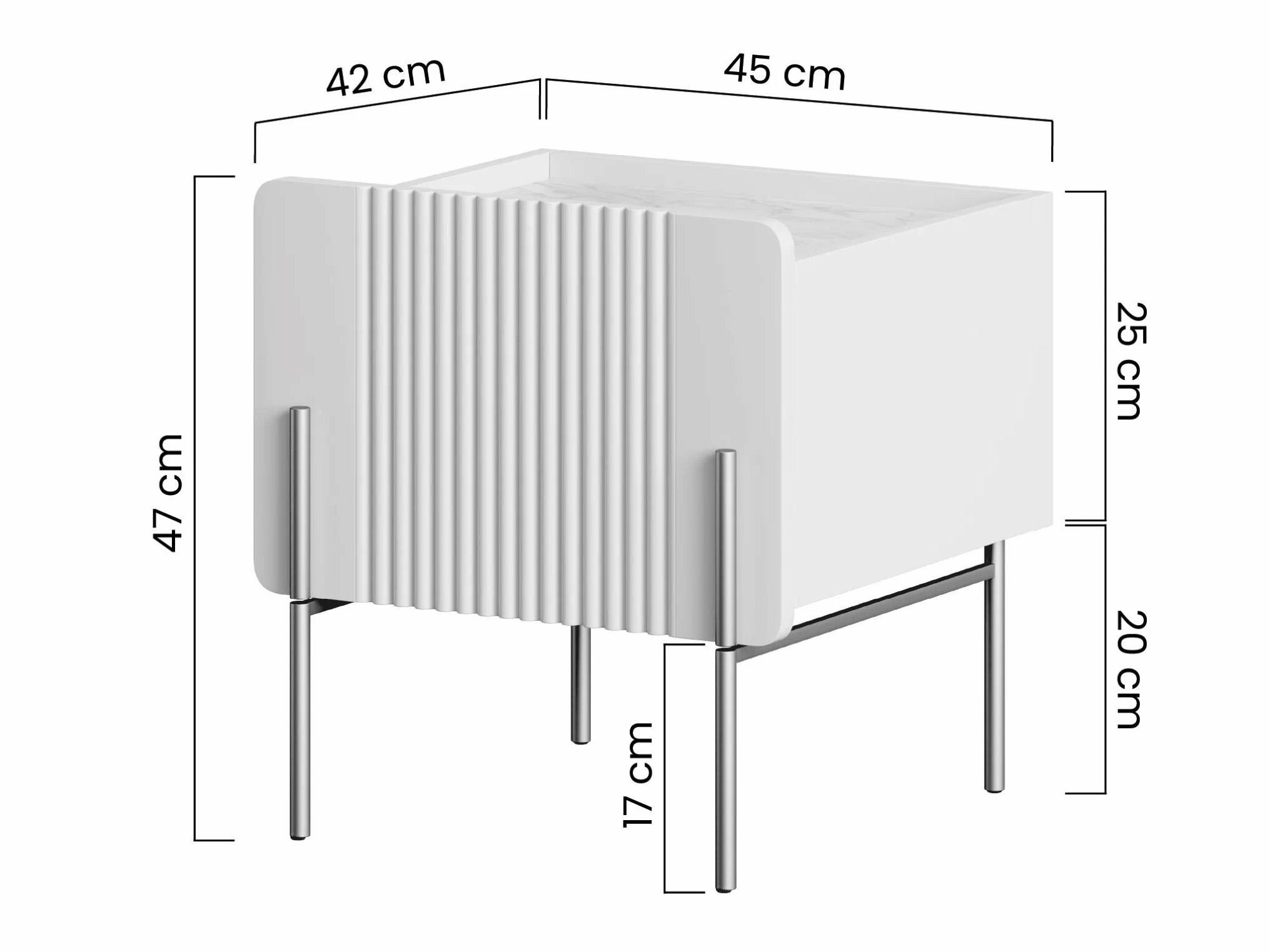 Прикроватная тумбочка Etrvero 104 (Кашемир + Белый мрамор)