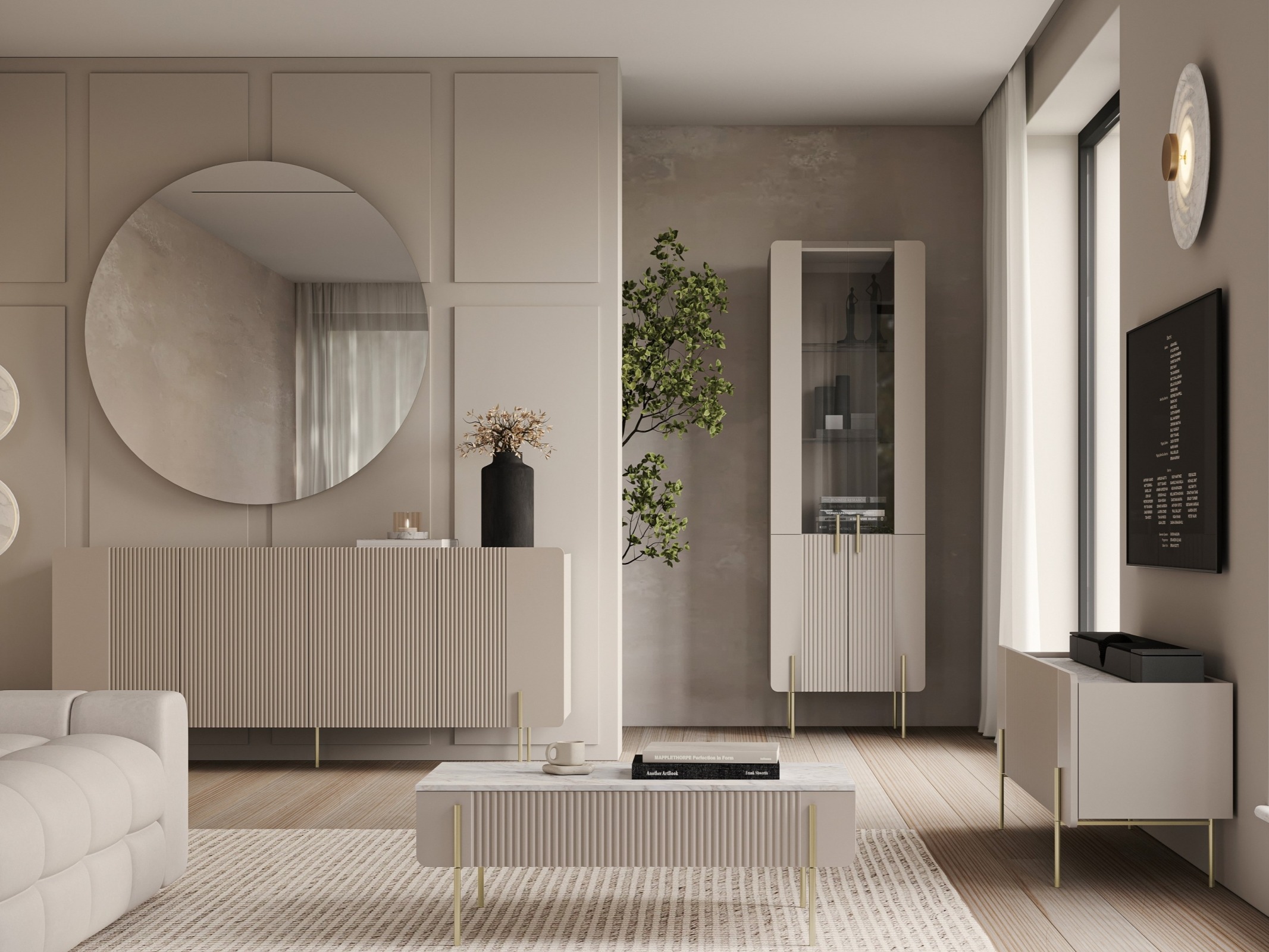 Шкафчик Etrvero 105 (Кашемир + Белый мрамор)