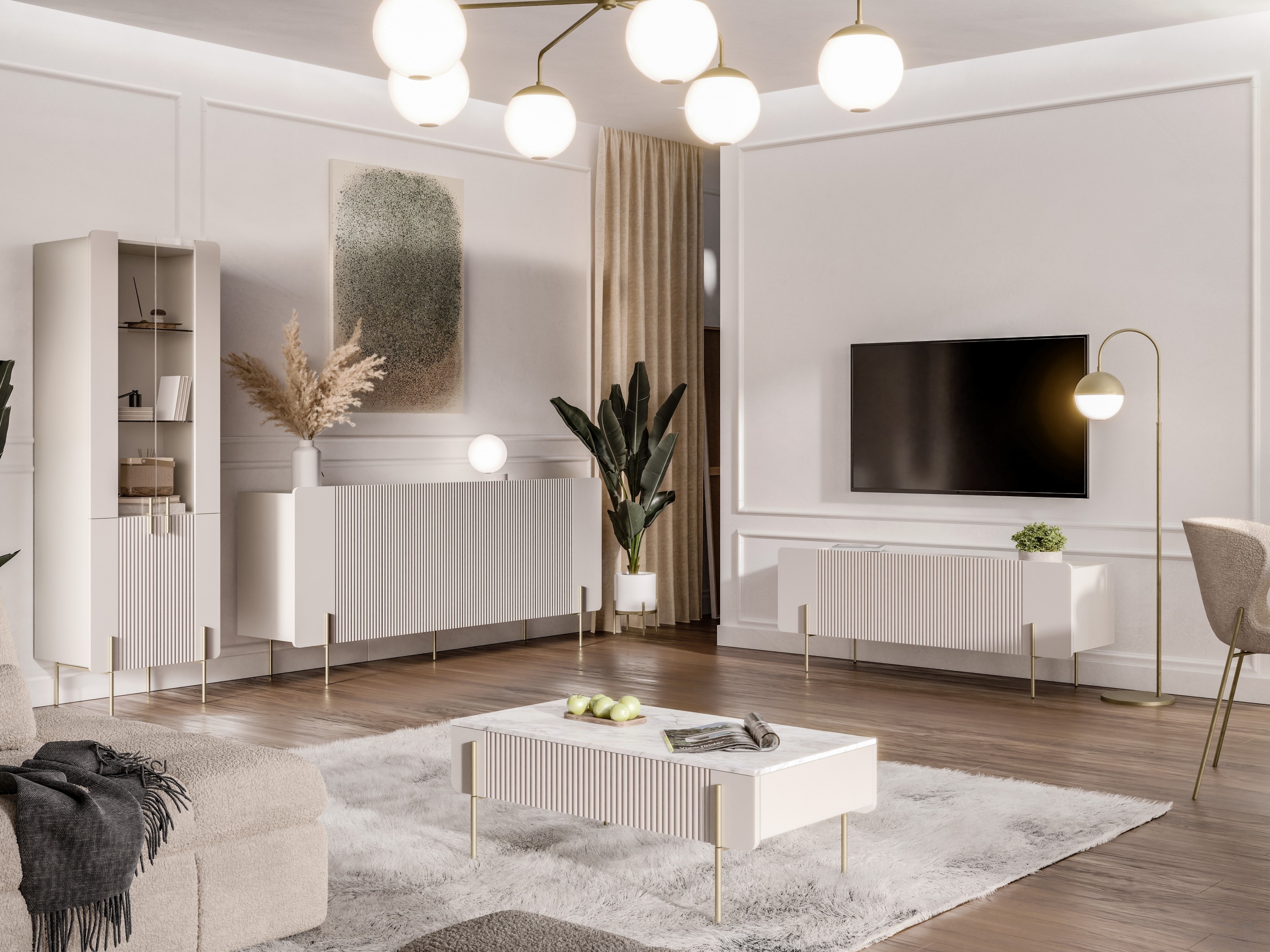 Шкафчик Etrvero 105 (Кашемир + Белый мрамор)