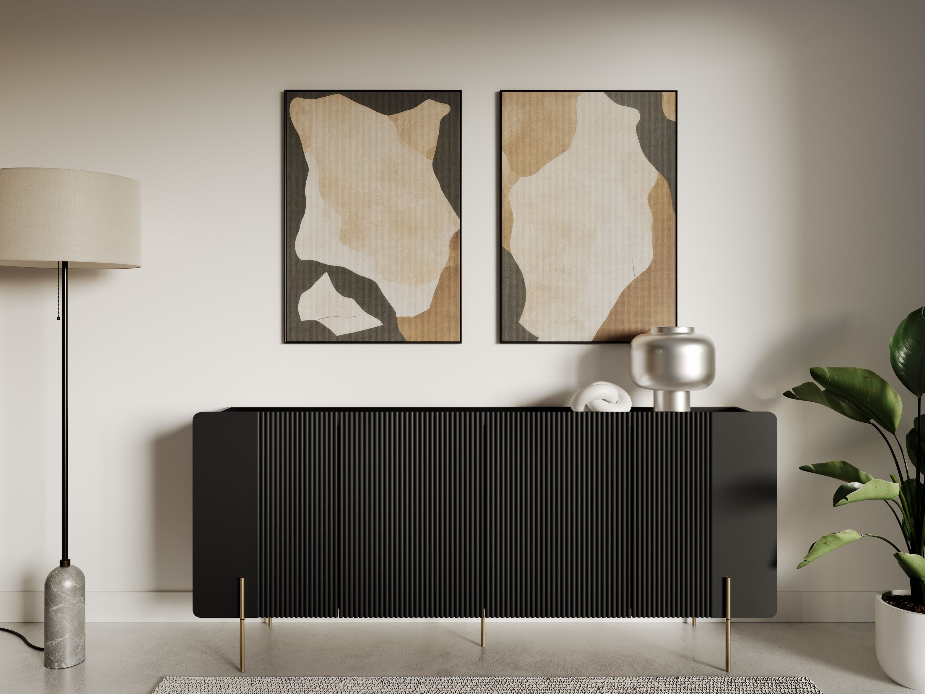 Skapis Etrvero 105 (Melns)