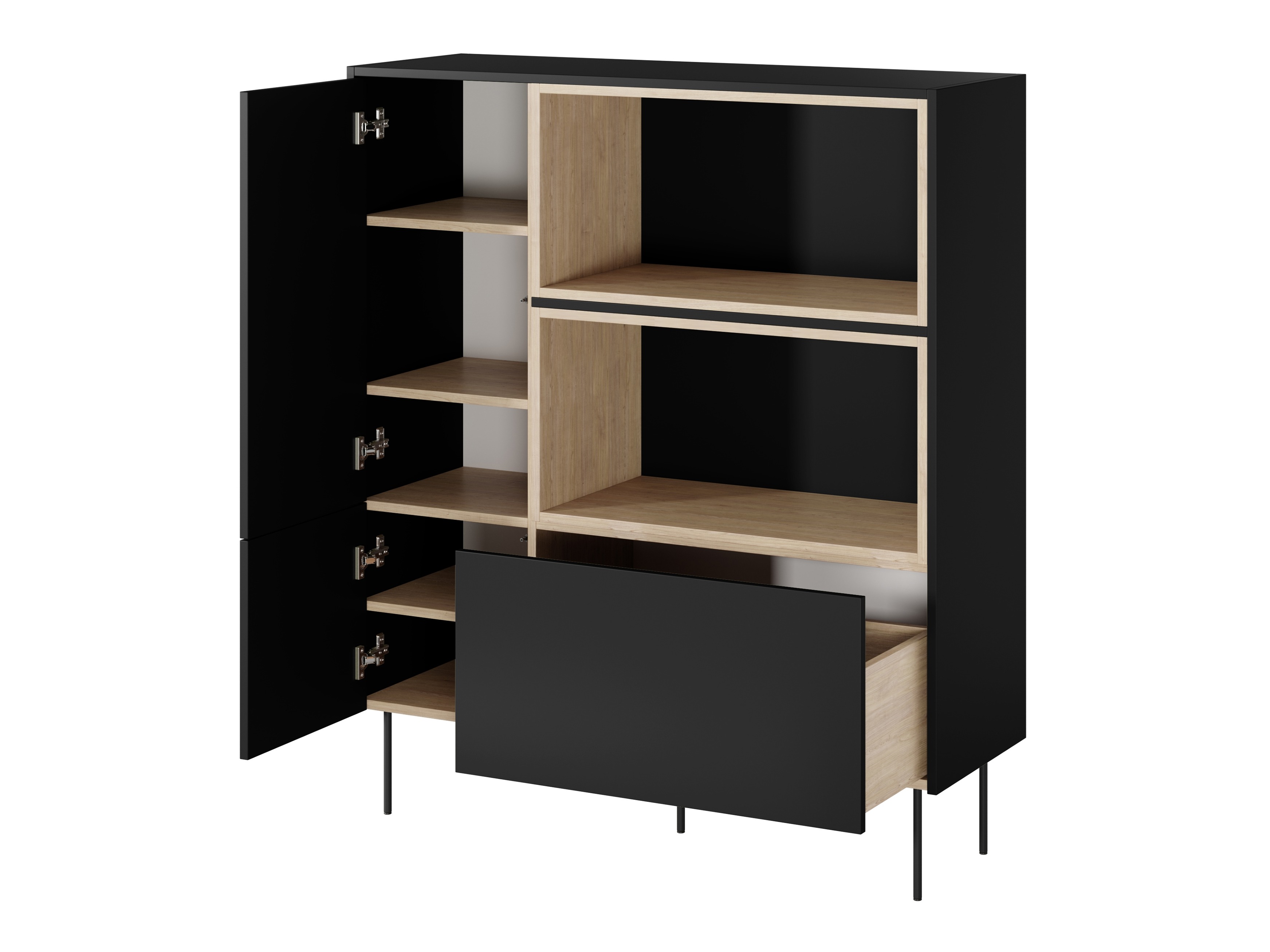 Plaukts Tivdala 112 (Ozols + Matēts melns)