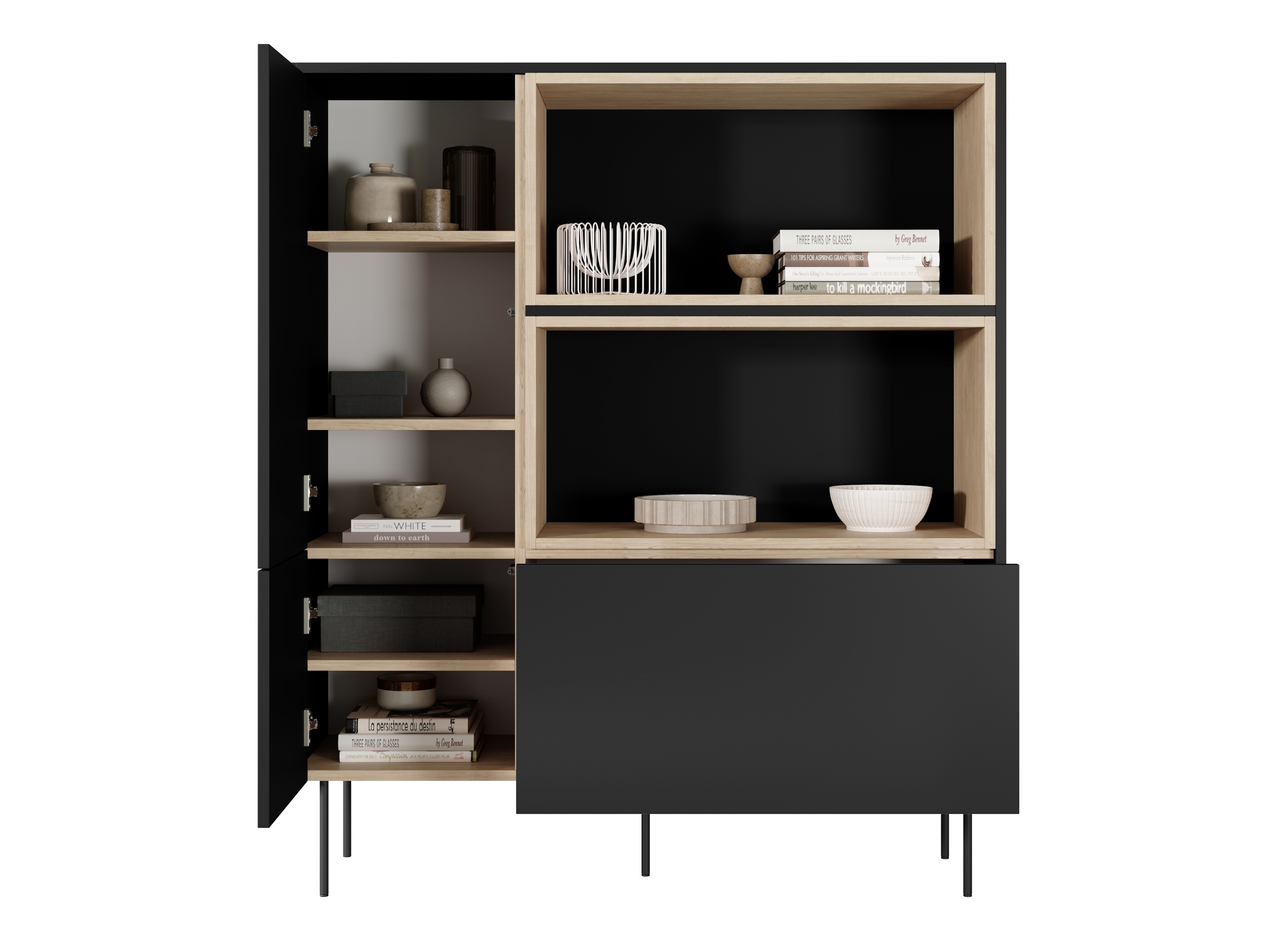 Plaukts Tivdala 112 (Ozols + Matēts melns)