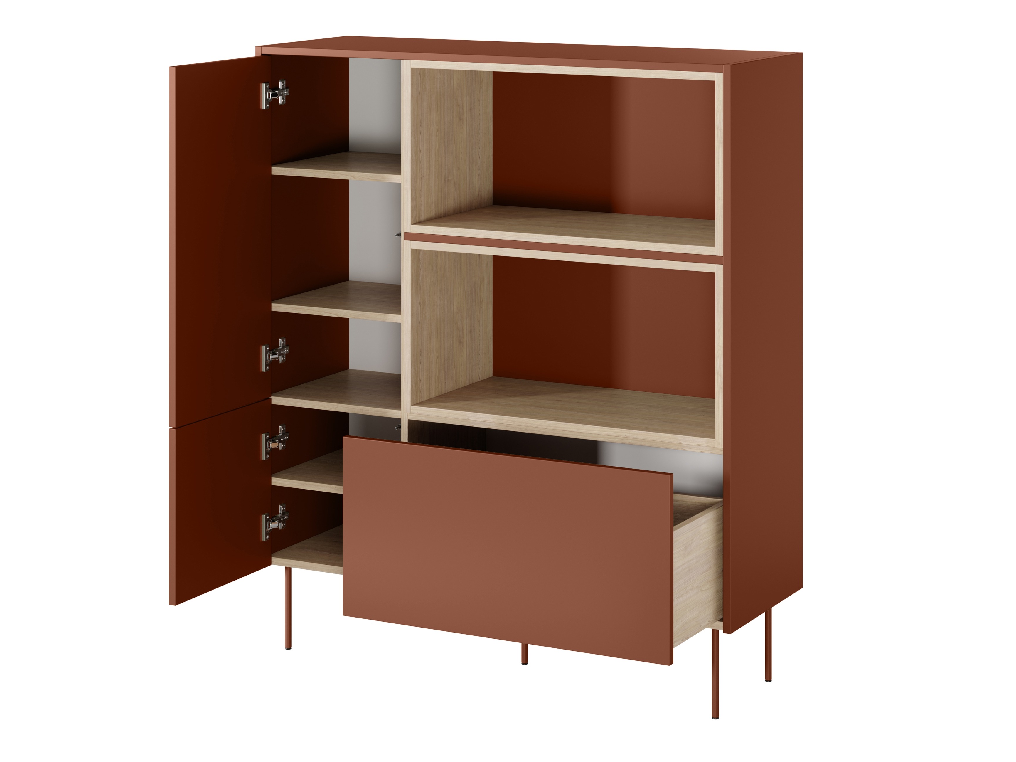 Plaukts Tivdala 112 (Ozols + Matēts sarkans)