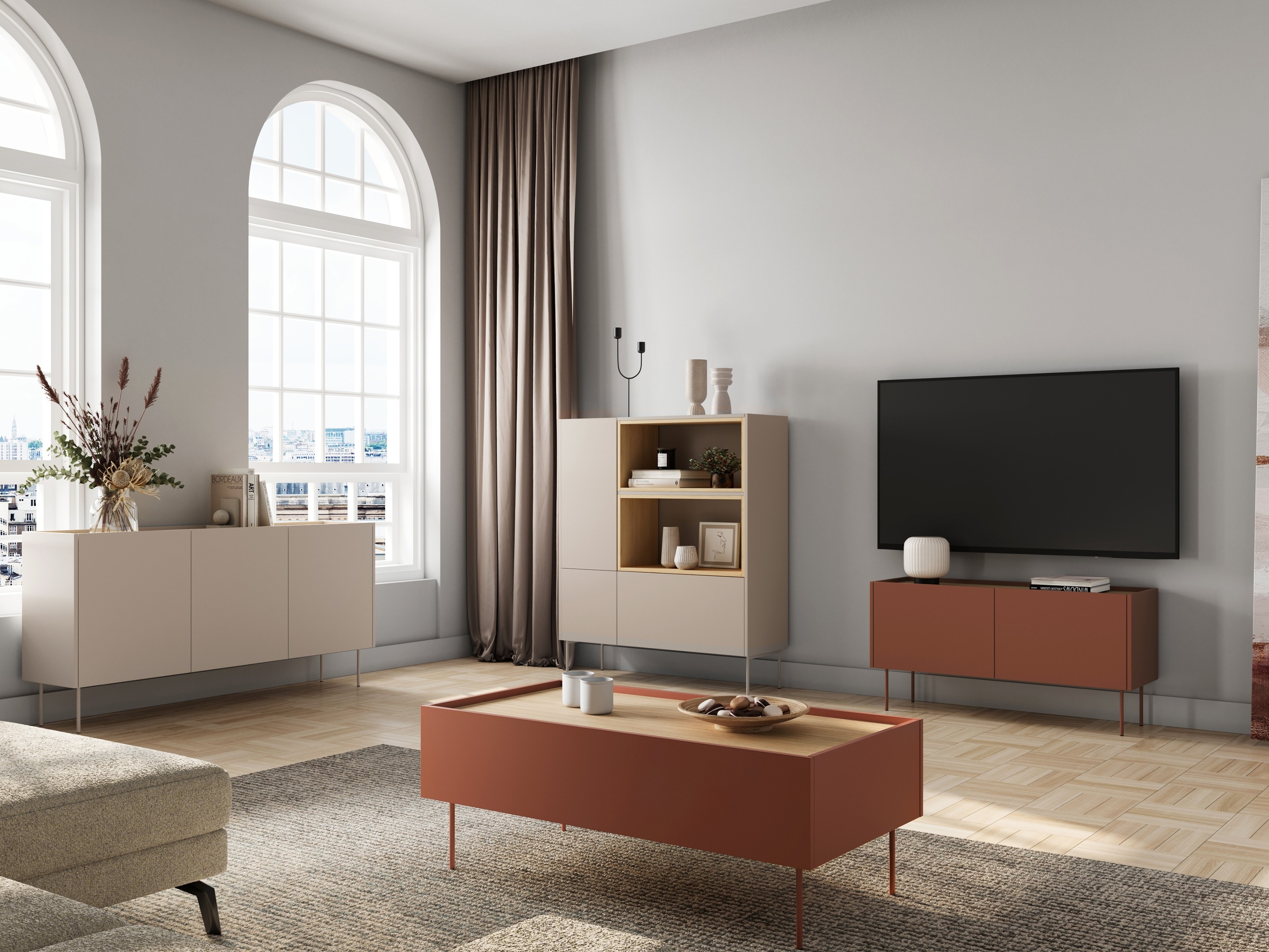 Plaukts Tivdala 112 (Ozols + Matēts sarkans)