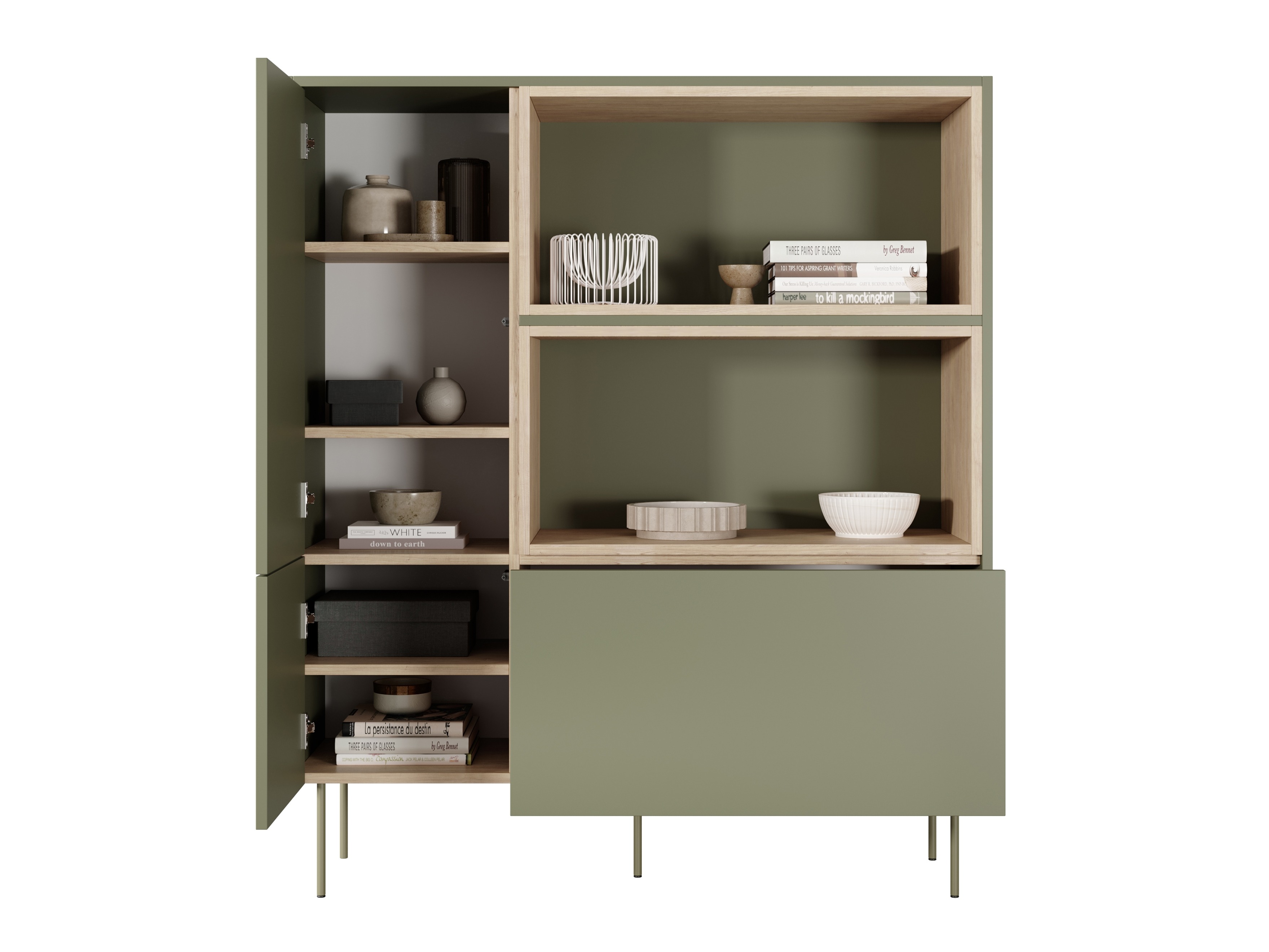 Plaukts Tivdala 112 (Ozols + Matēts zaļš)