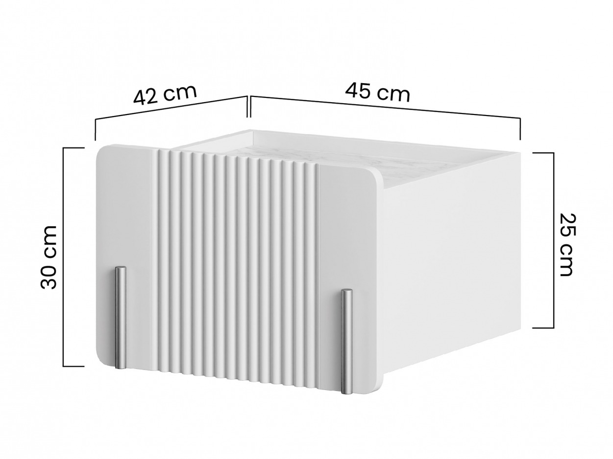 Прикроватная тумбочка Etrvero 108 (Кашемир + Белый мрамор)