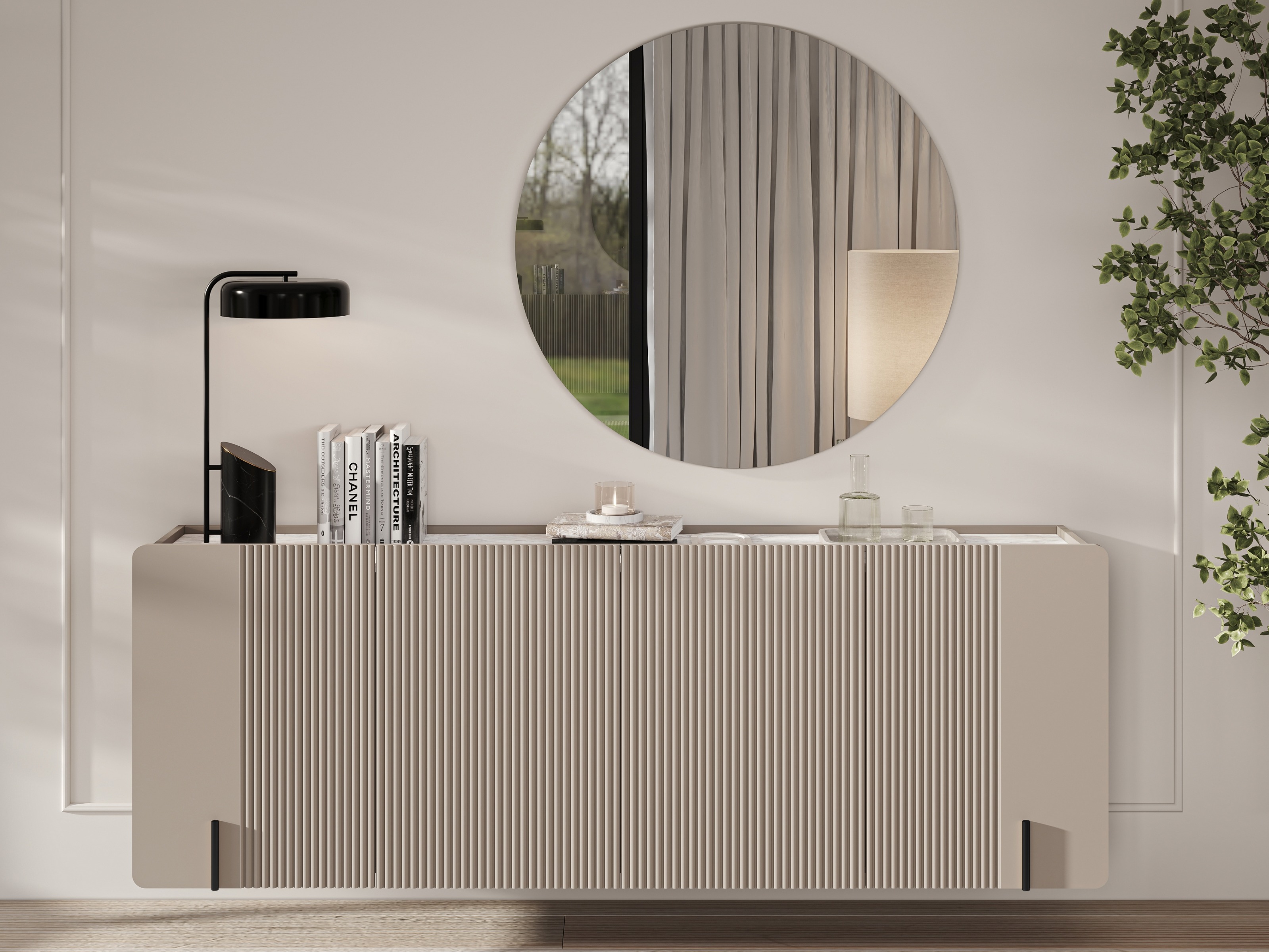 Шкафчик Etrvero 110 (Кашемир + Белый мрамор)