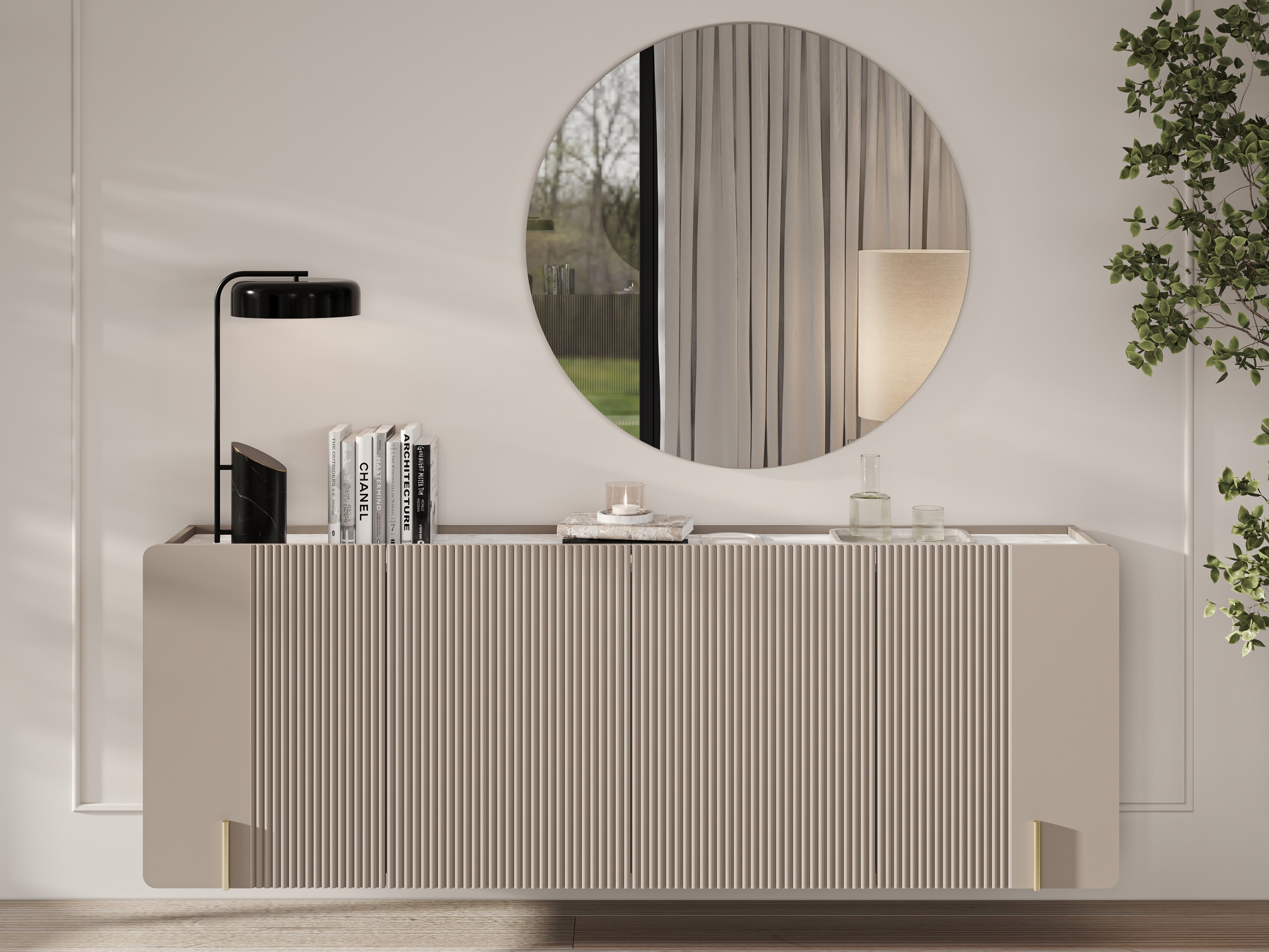 Skapis Etrvero 110 (Kašmirs + Balts marmors)