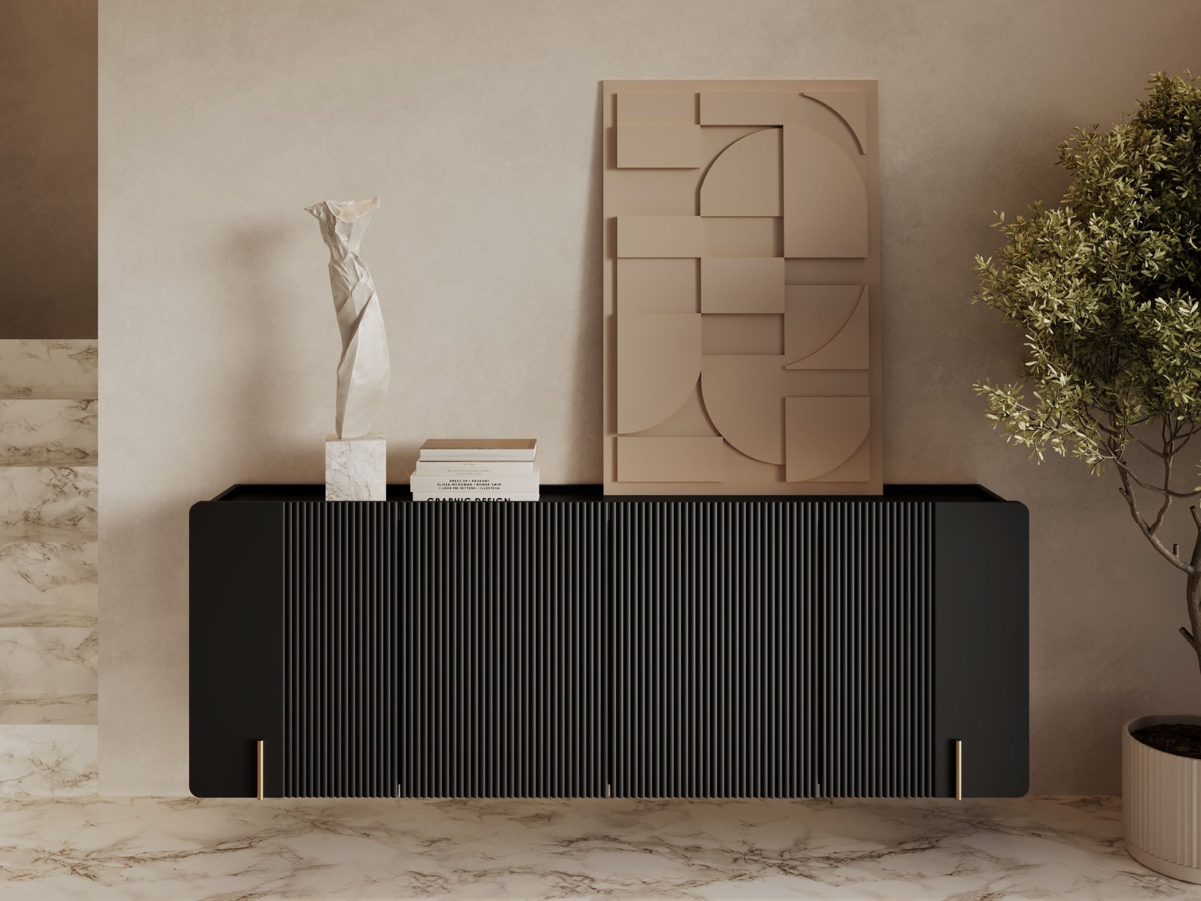 Skapis Etrvero 110 (Melns)