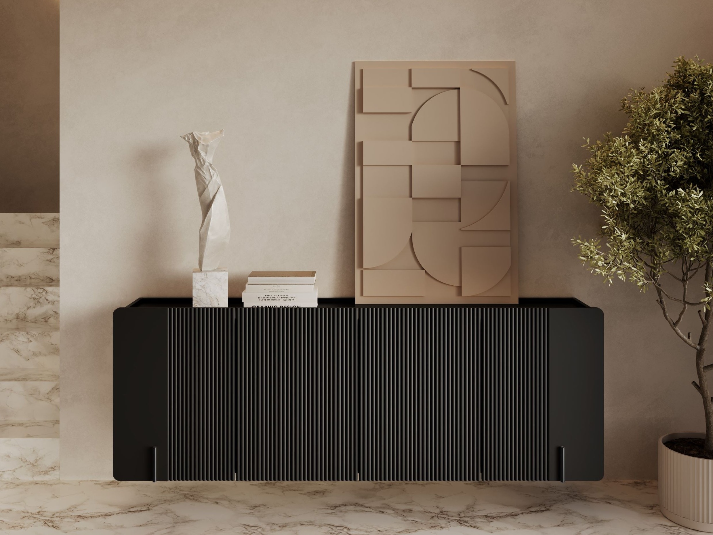 Skapis Etrvero 110 (Melns)