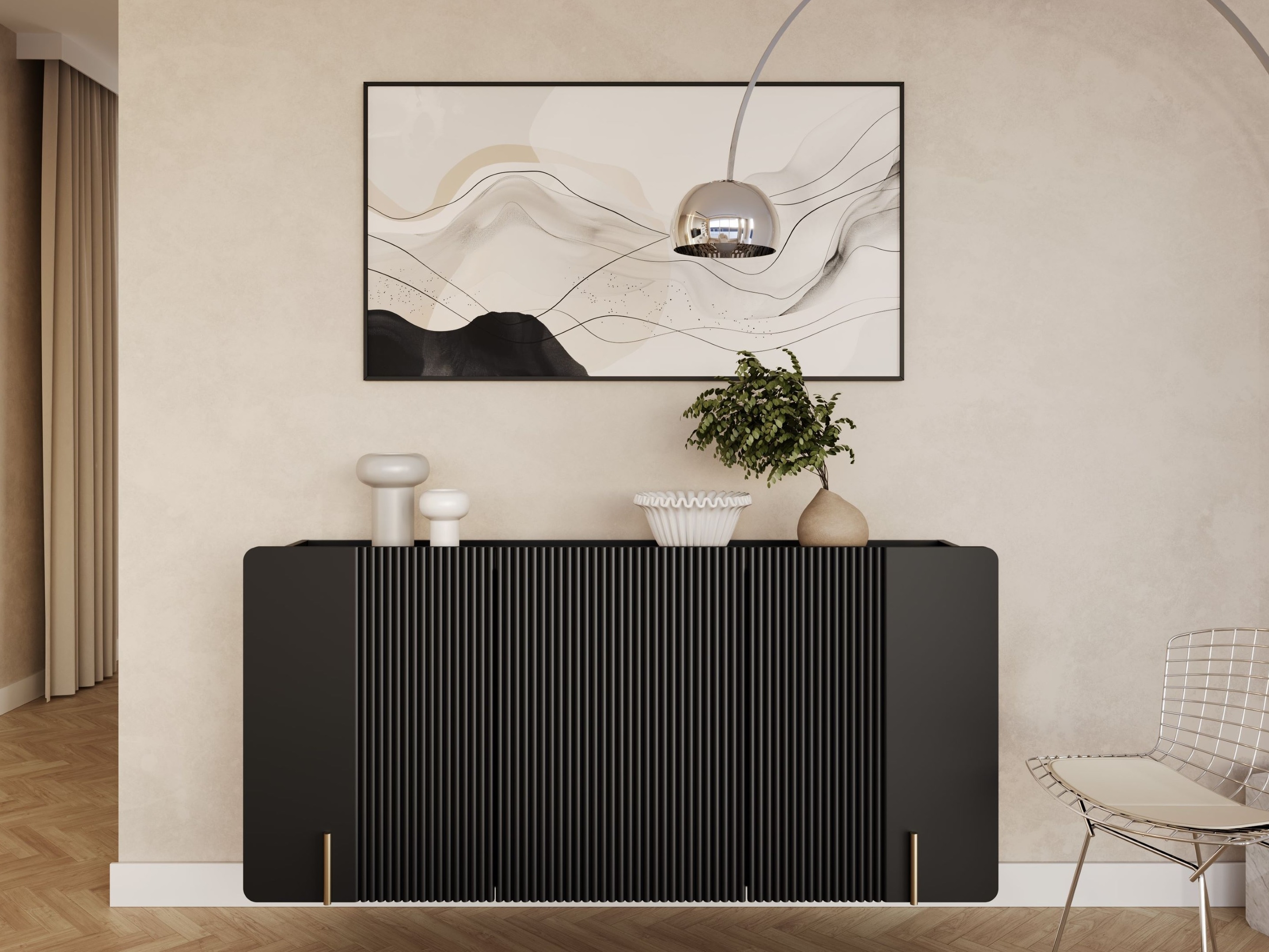 Skapis Etrvero 111 (Melns)