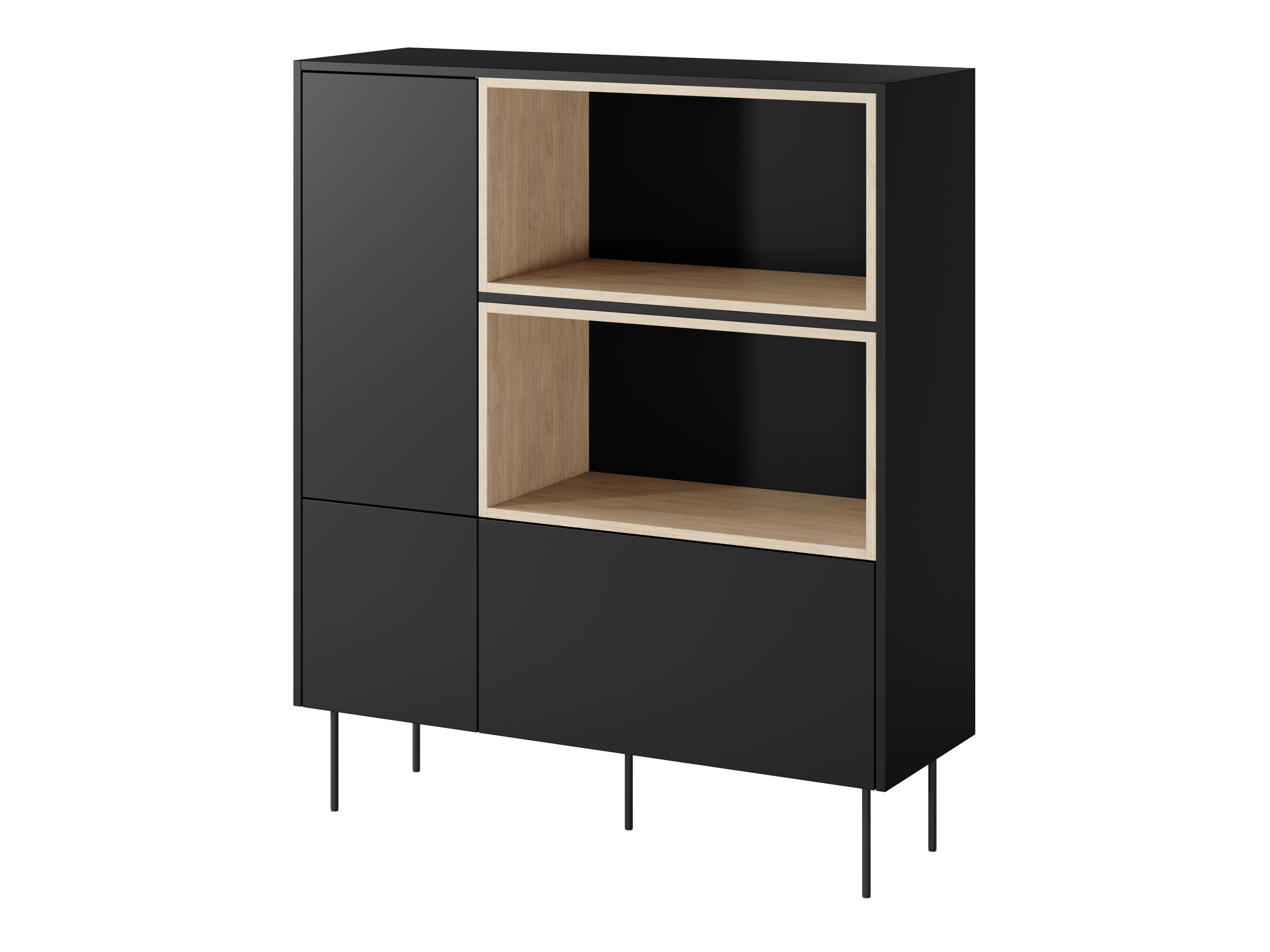 Стеллаж Tivdala 112 (Дуб + Матовый черный)