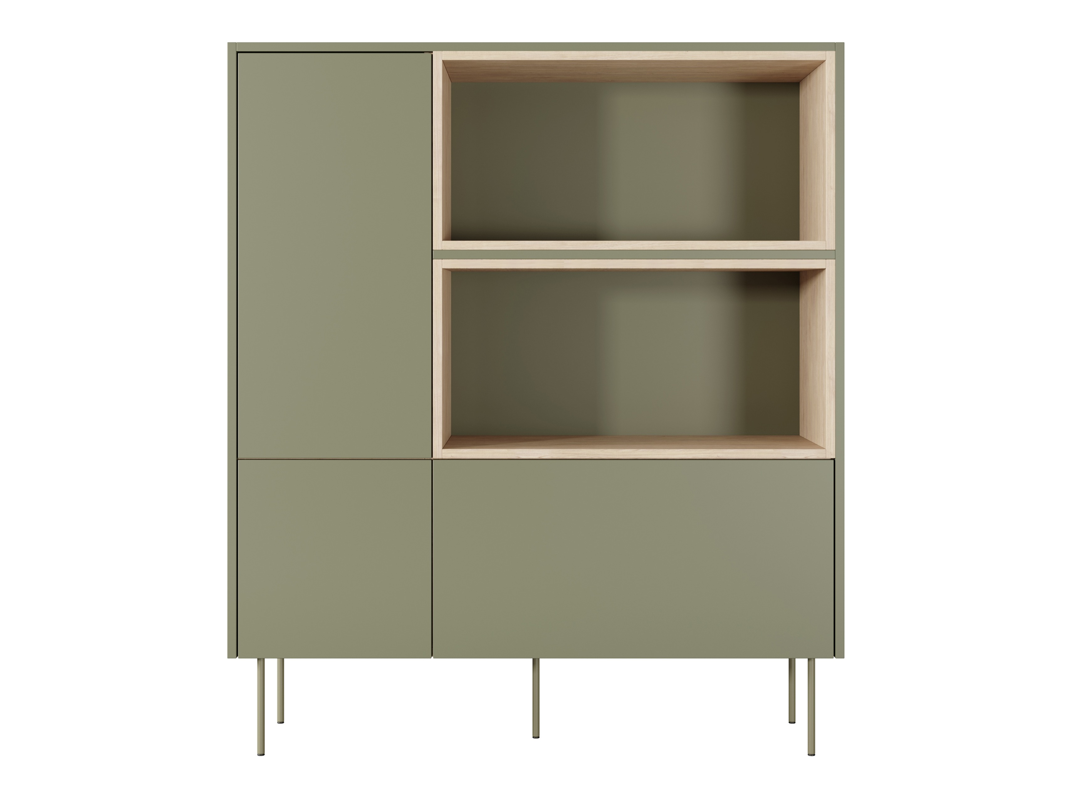 Стеллаж Tivdala 112 (Дуб + Матовый зеленый)