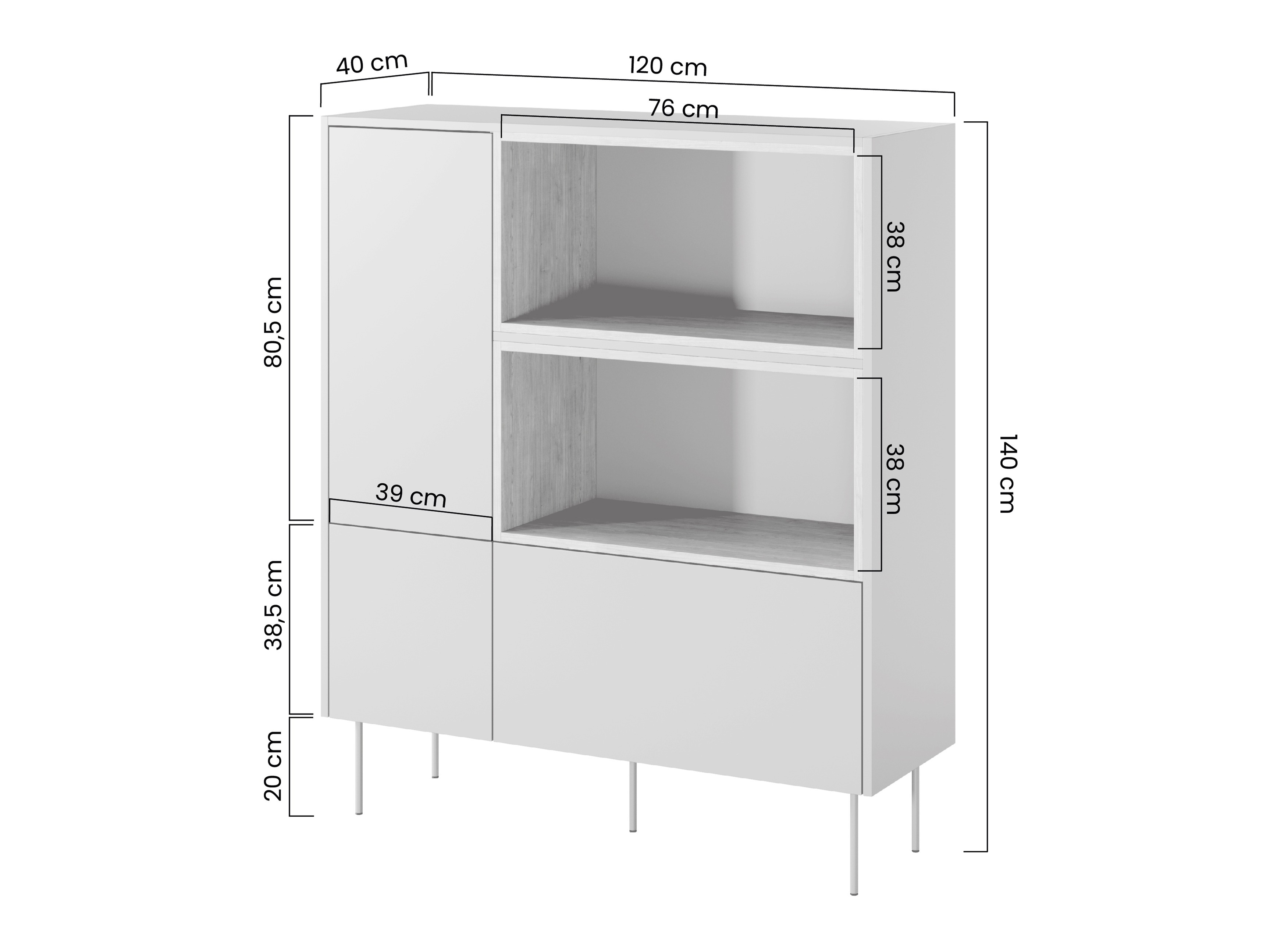Стеллаж Tivdala 112 (Дуб + Матовый зеленый)