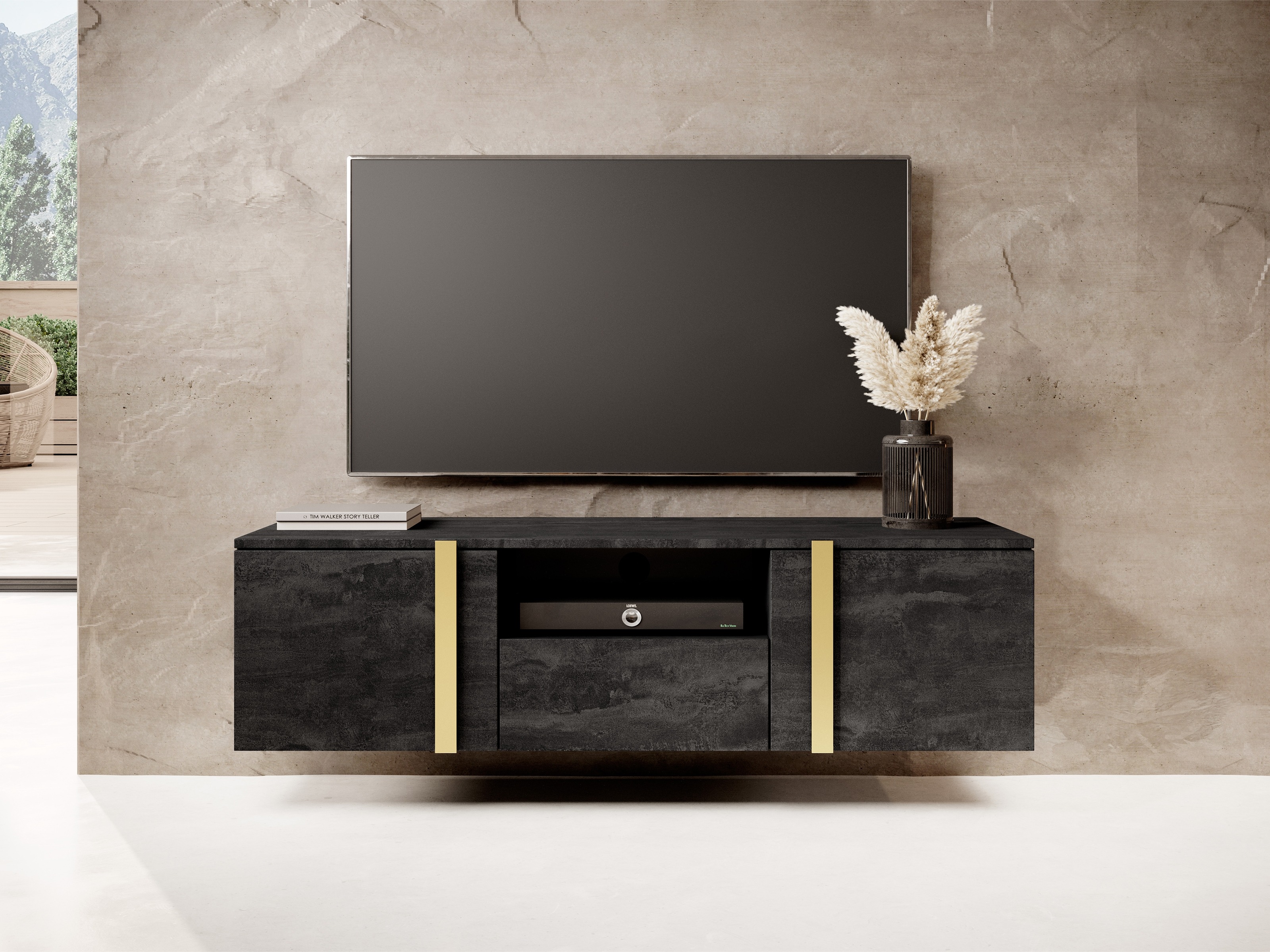 TV galds Lortesu 100 (Melns)