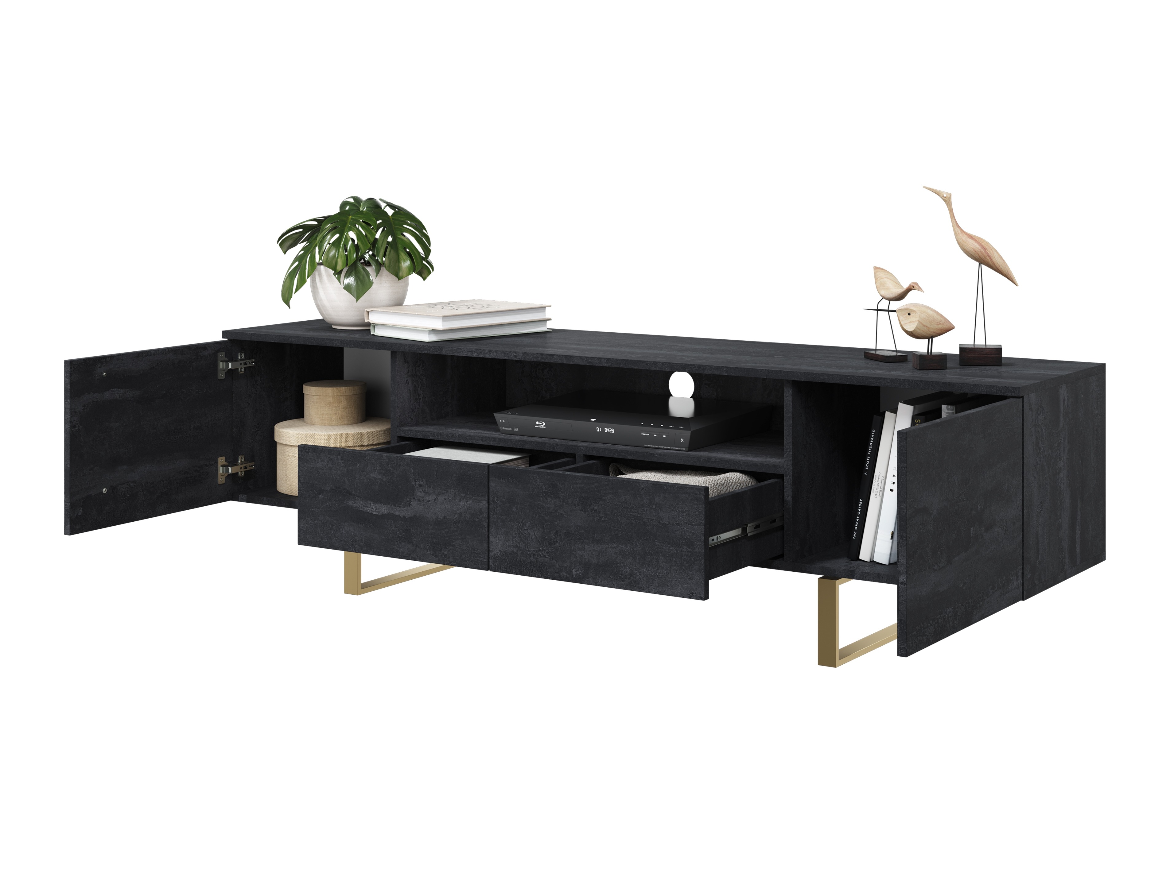 TV galds Lortesu 102 (Melns)