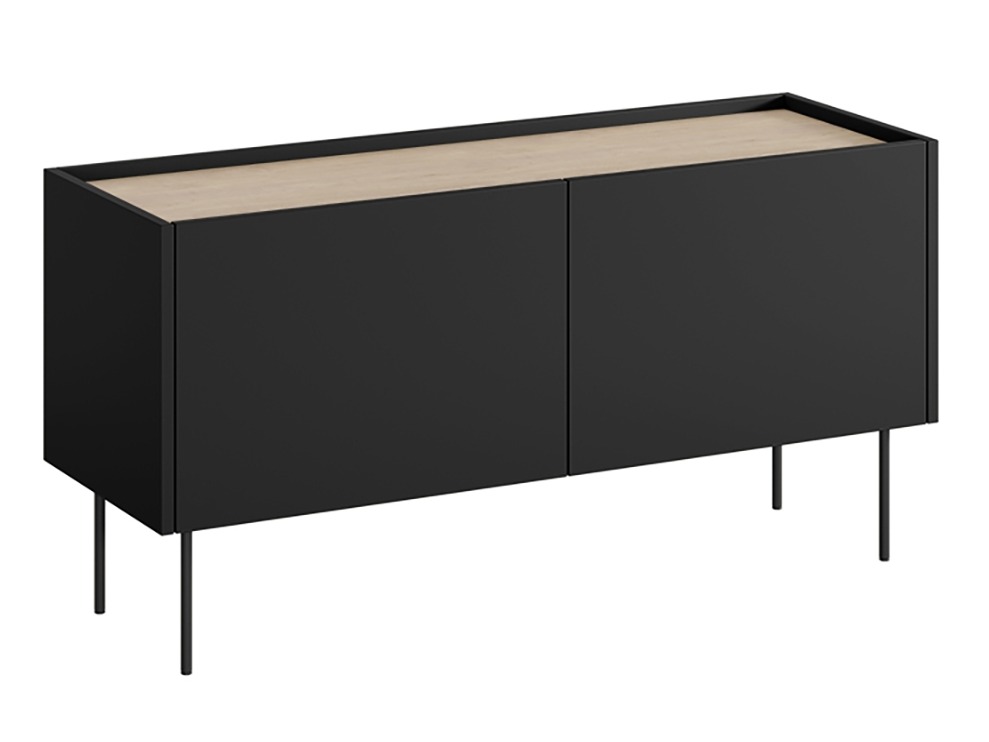 TV galds Tivdala 113 (Matēts melns + Ozols)