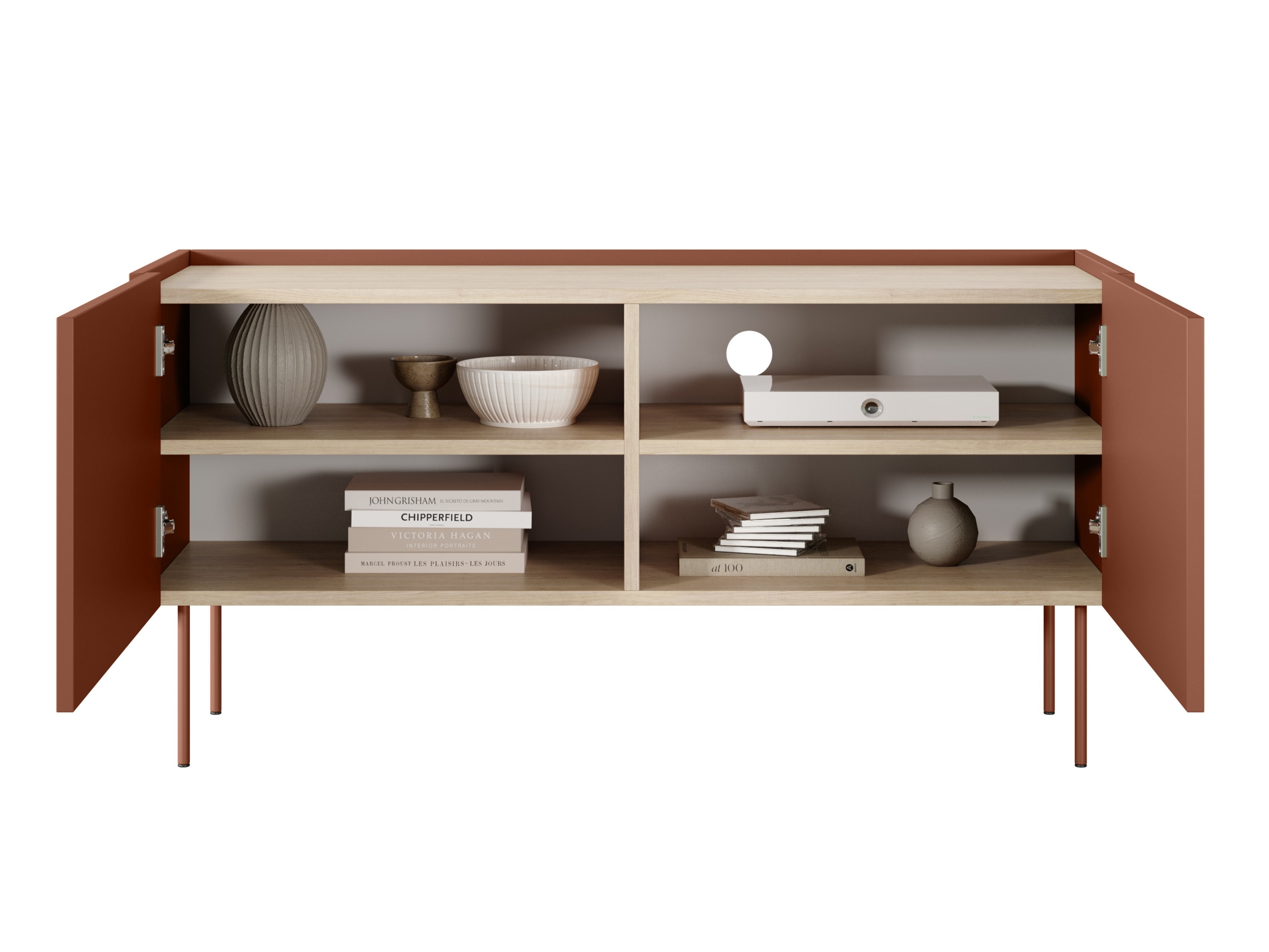 TV galds Tivdala 113 (Matēts sarkans + Ozols)