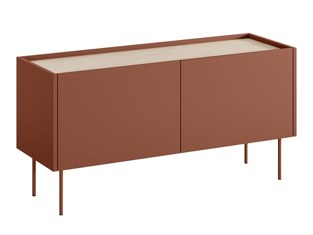 TV galds Tivdala 113 (Matēts sarkans + Ozols)