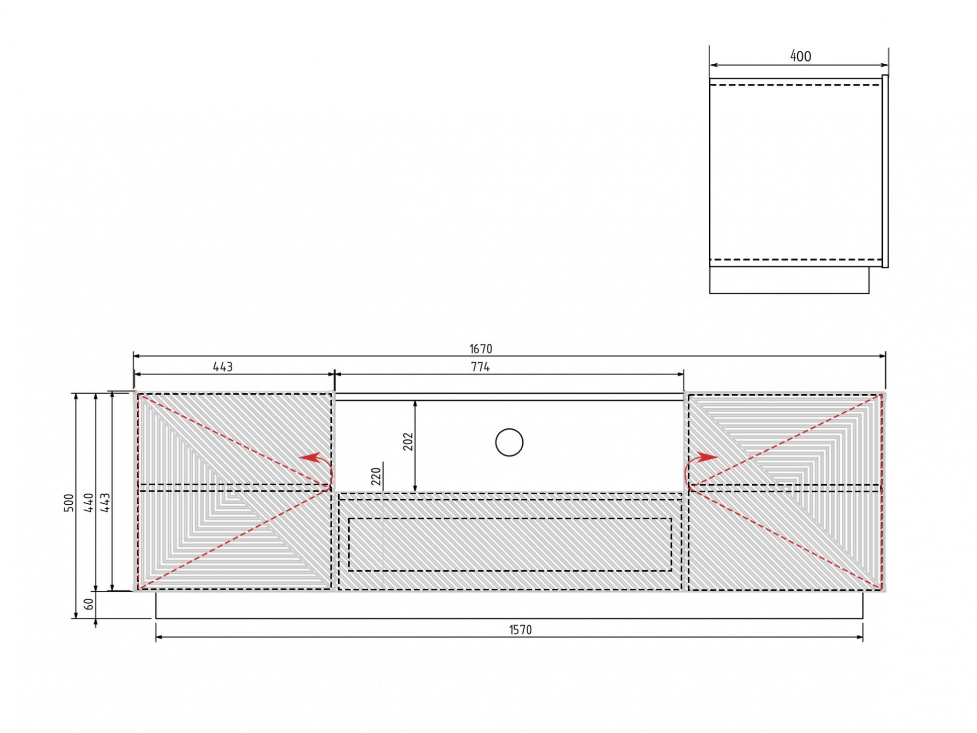 ТВ тумба Dortivi 100 (Artisan дуб + Матовый серый)
