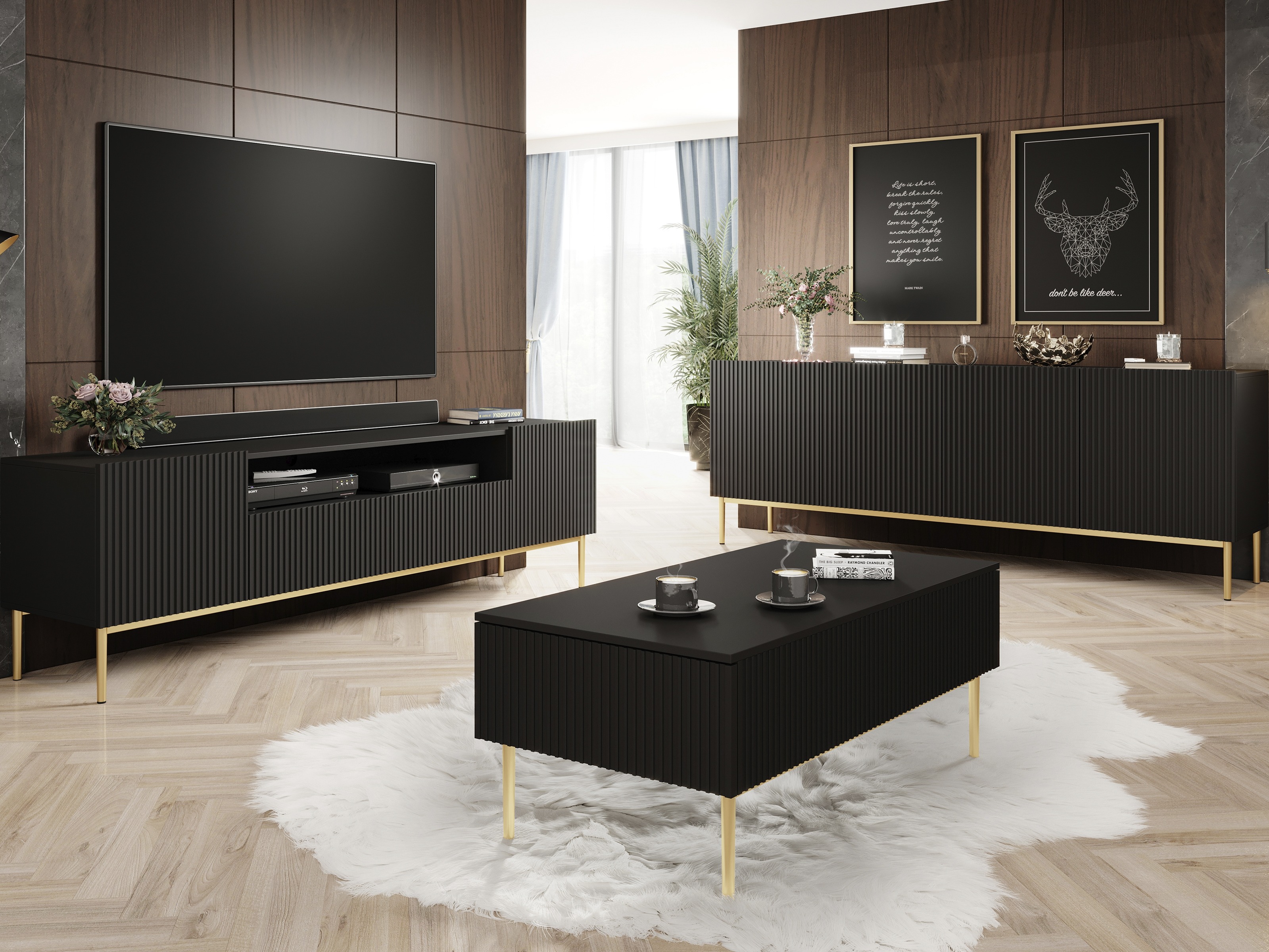 Žurnālu galdiņš Melfelu 100 (Melns)