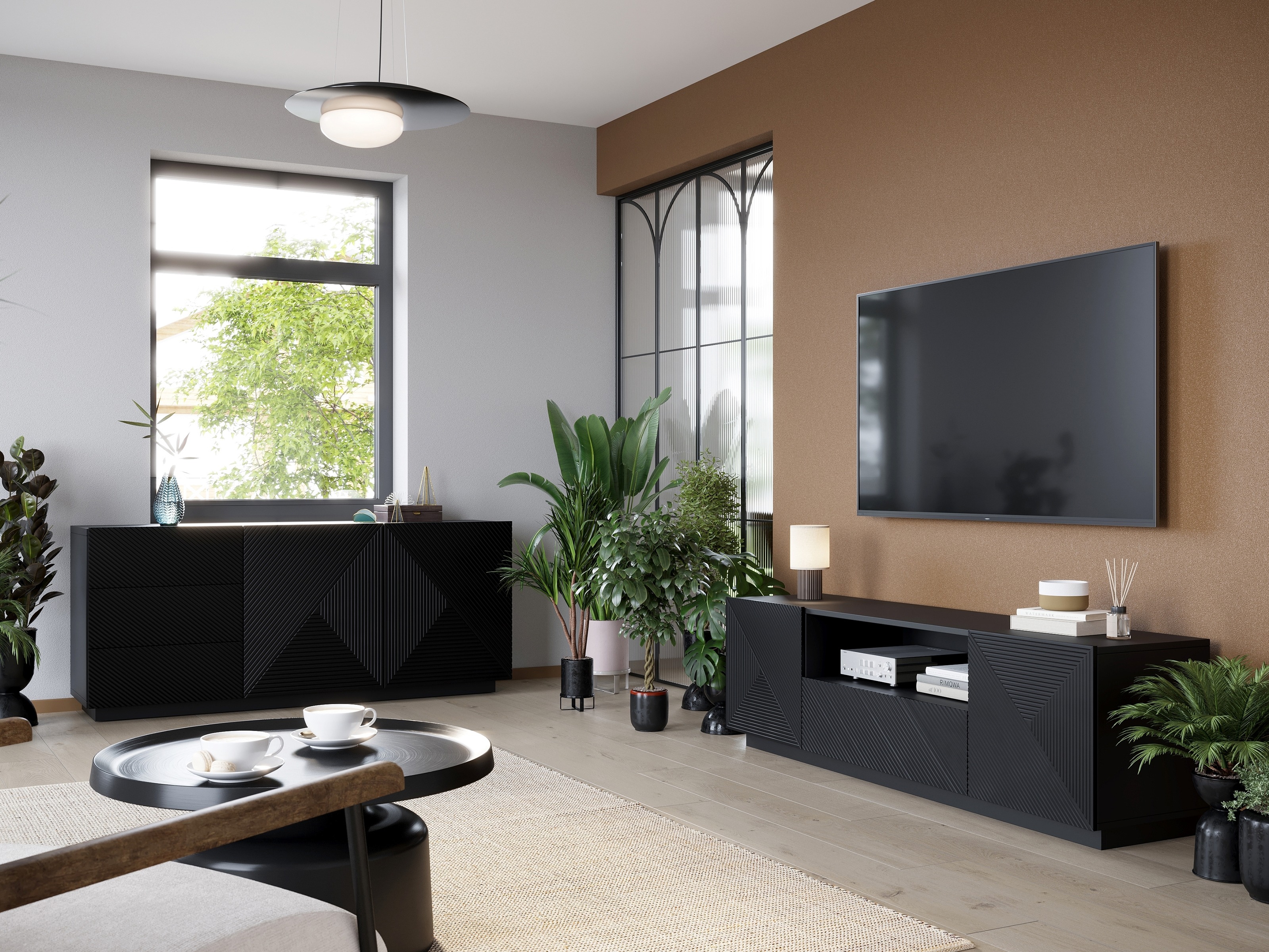 TV galds Dortivi 100 (Matēts melns)