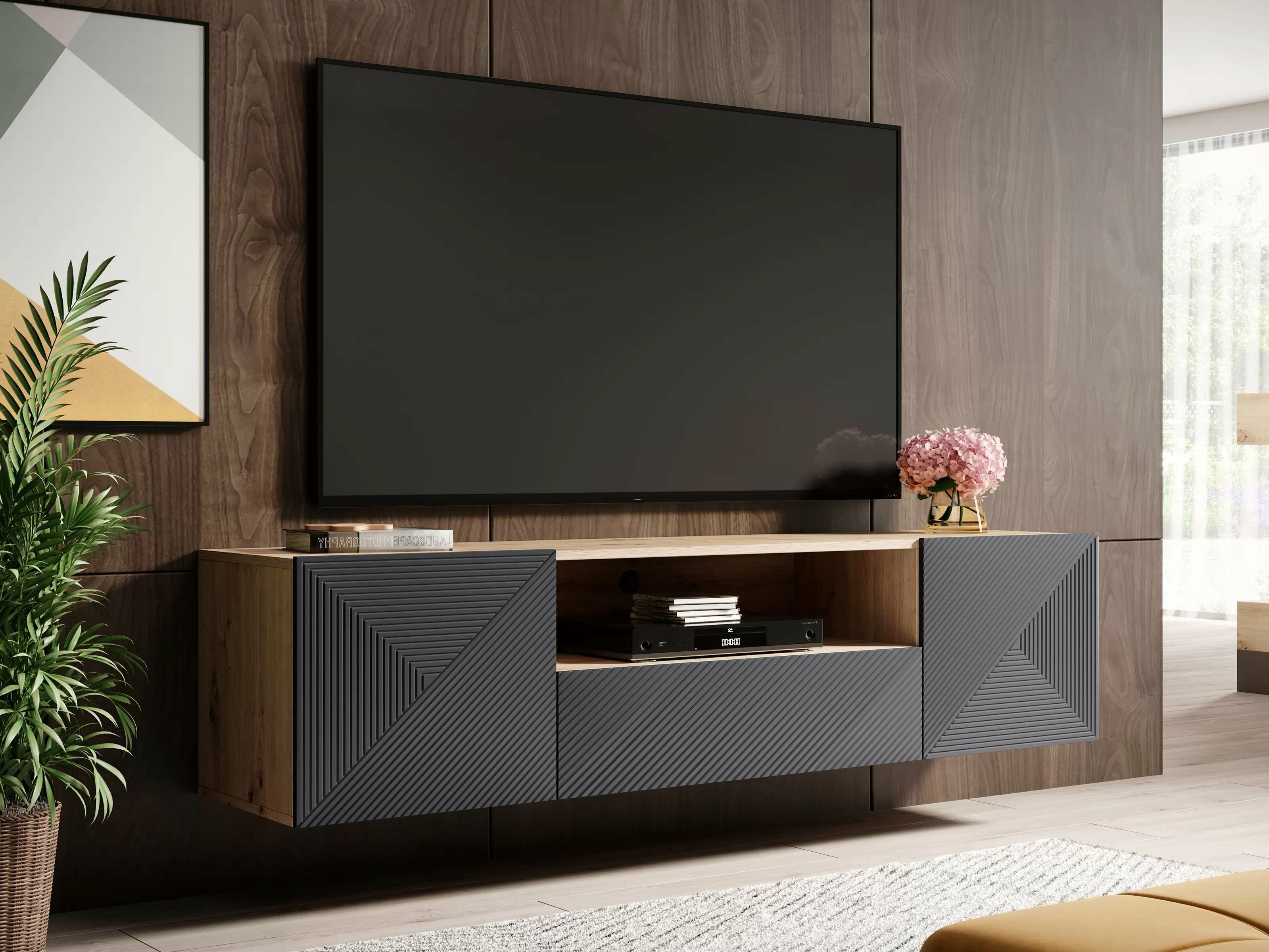 TV galds Dortivi 101 (Artisan ozols + Matēts pelēks)