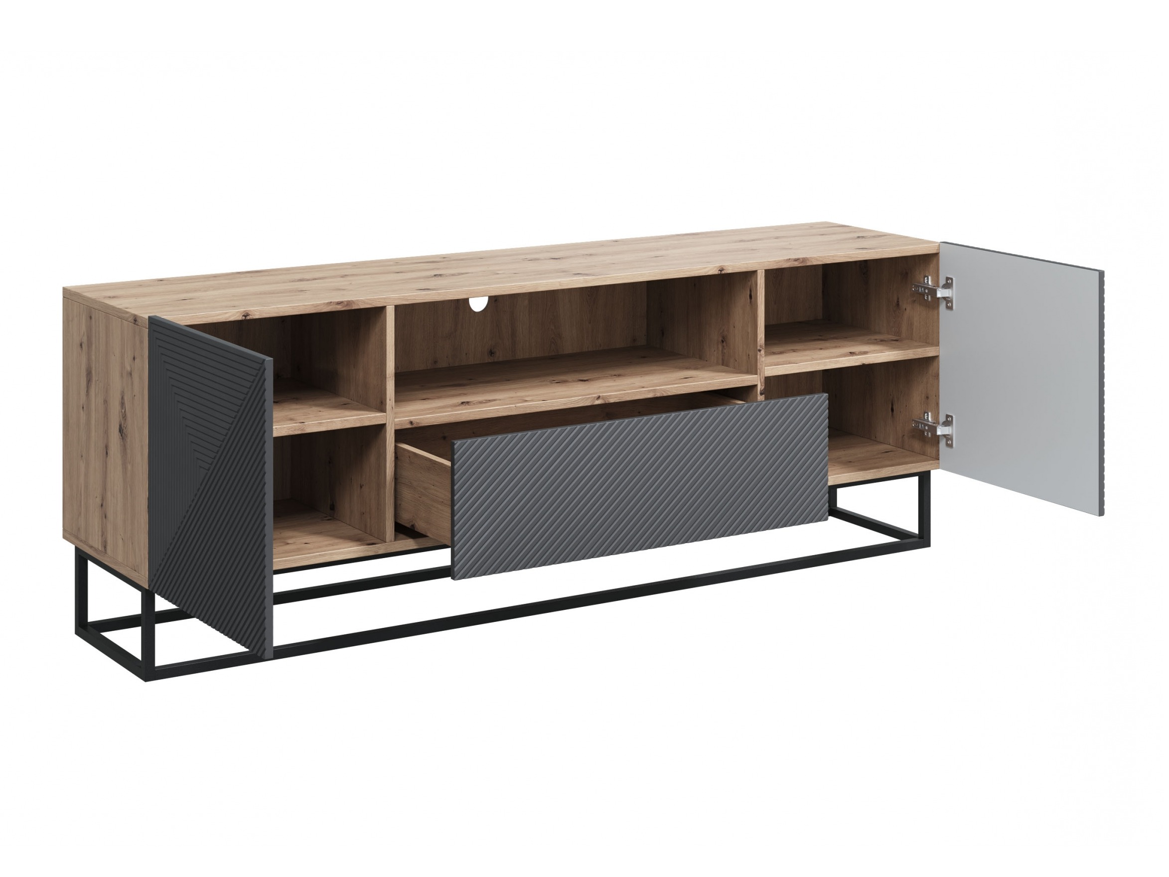 TV galds Dortivi 102 (Artisan ozols + Matēts pelēks)