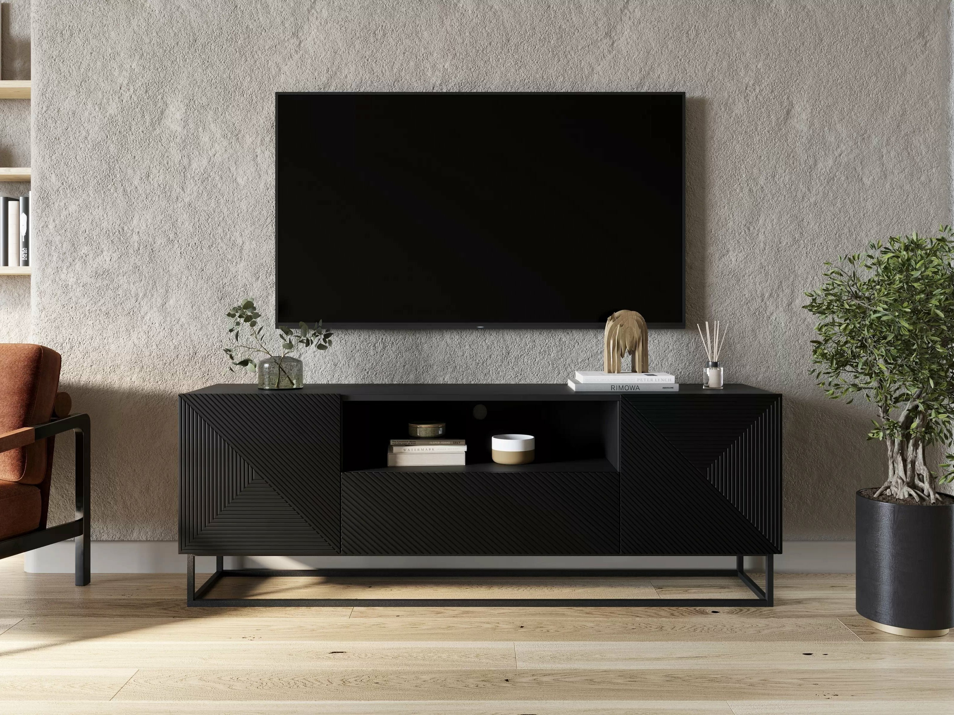 TV galds Dortivi 102 (Matēts melns)