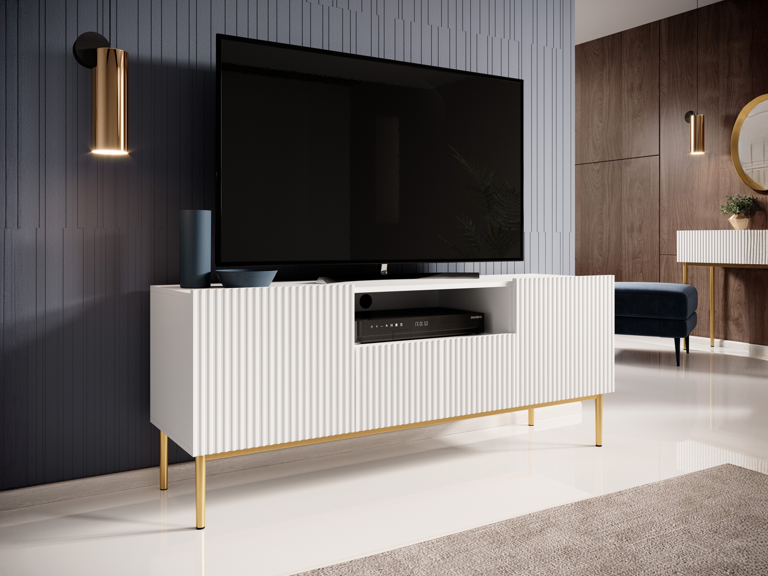 TV galds Melfelu 106 (Balts)