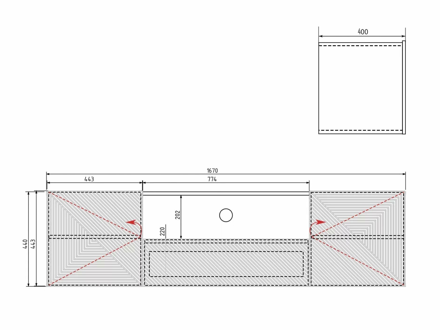 ТВ тумба Dortivi 101 (Artisan дуб + Матовый серый)