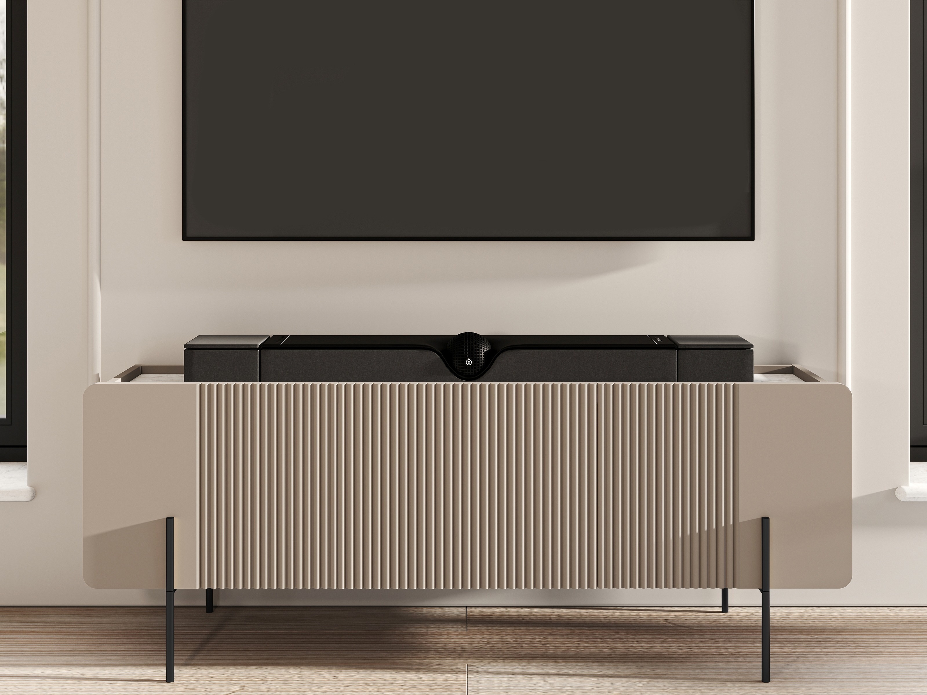 ТВ тумба Etrvero 100 (Кашемир + Белый мрамор)