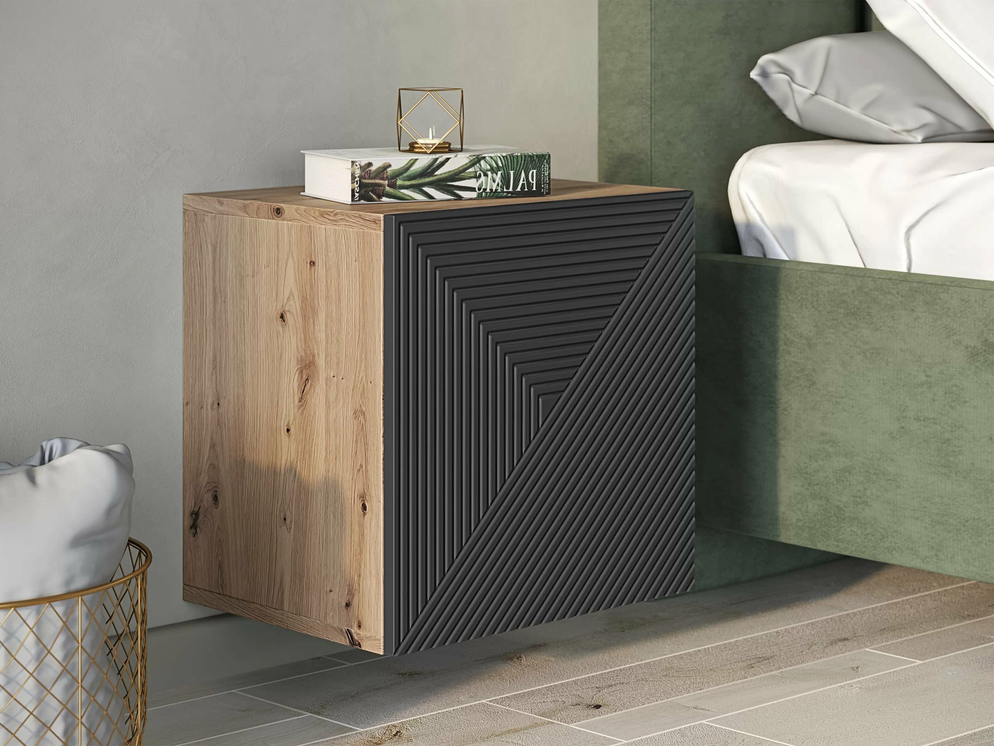 Настенные шкафы Dortivi 109 (Artisan дуб + Матовый серый)