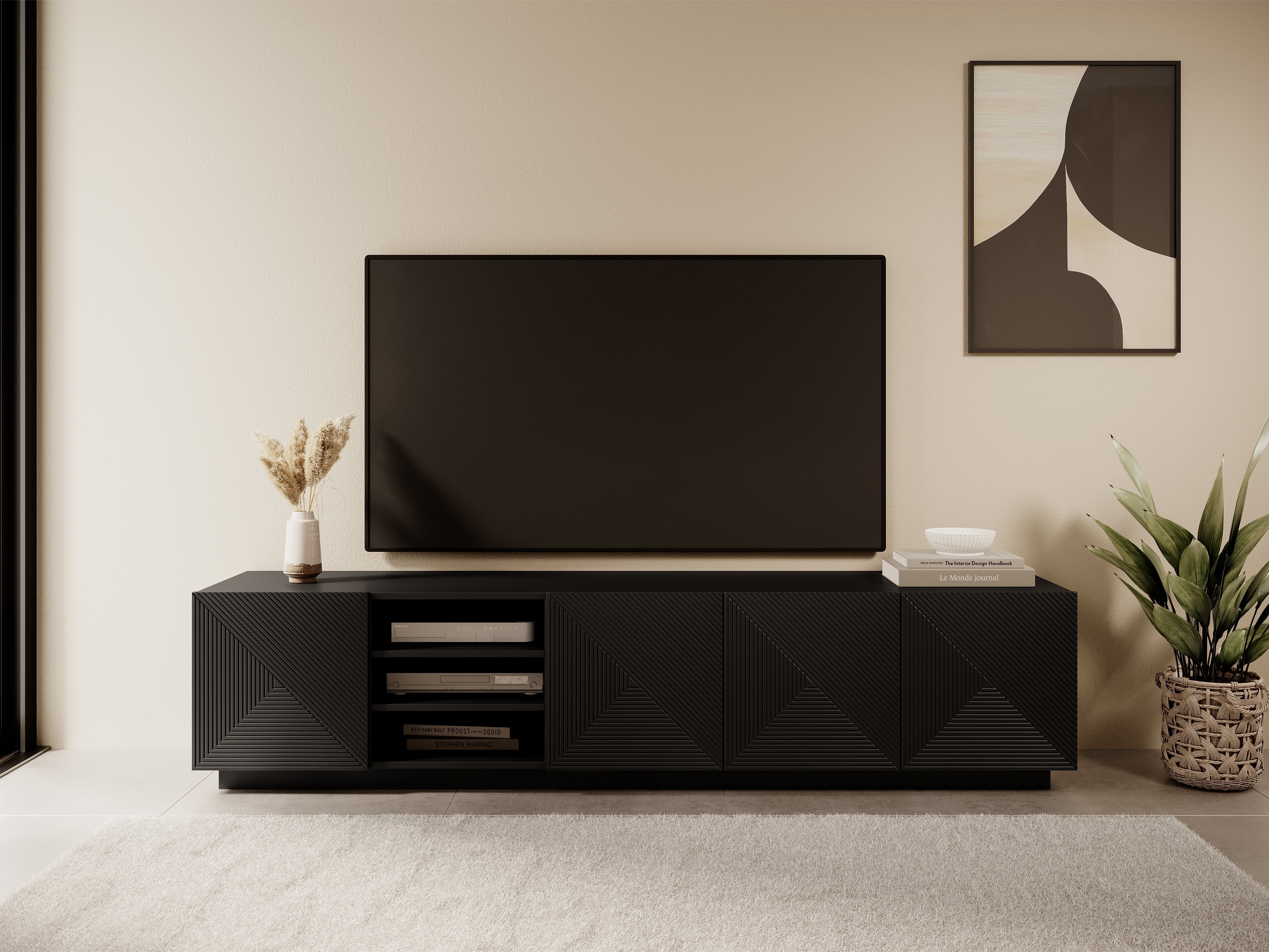 TV galds Dortivi 104 (Matēts melns)