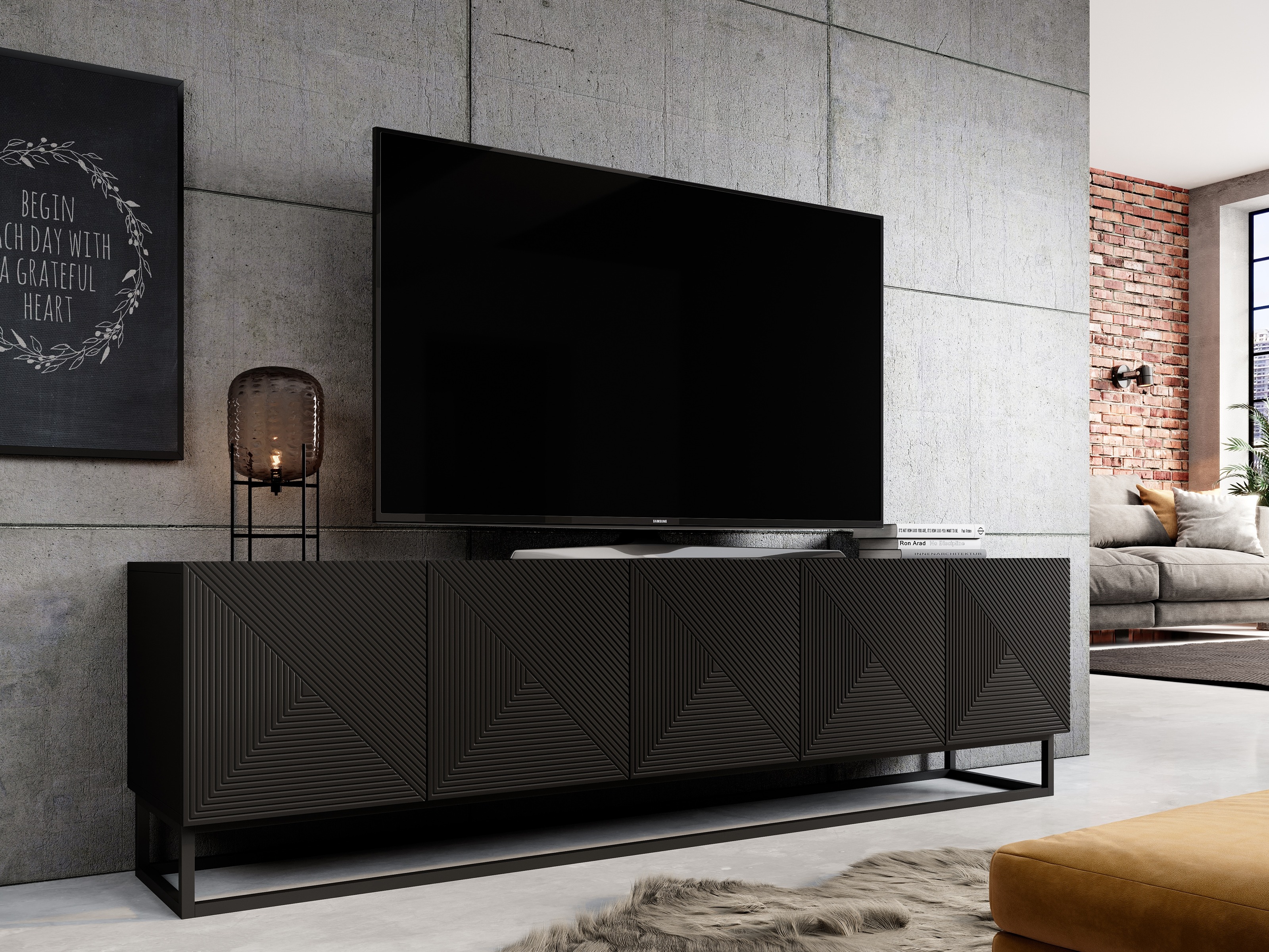 TV galds Dortivi 105 (Matēts melns)