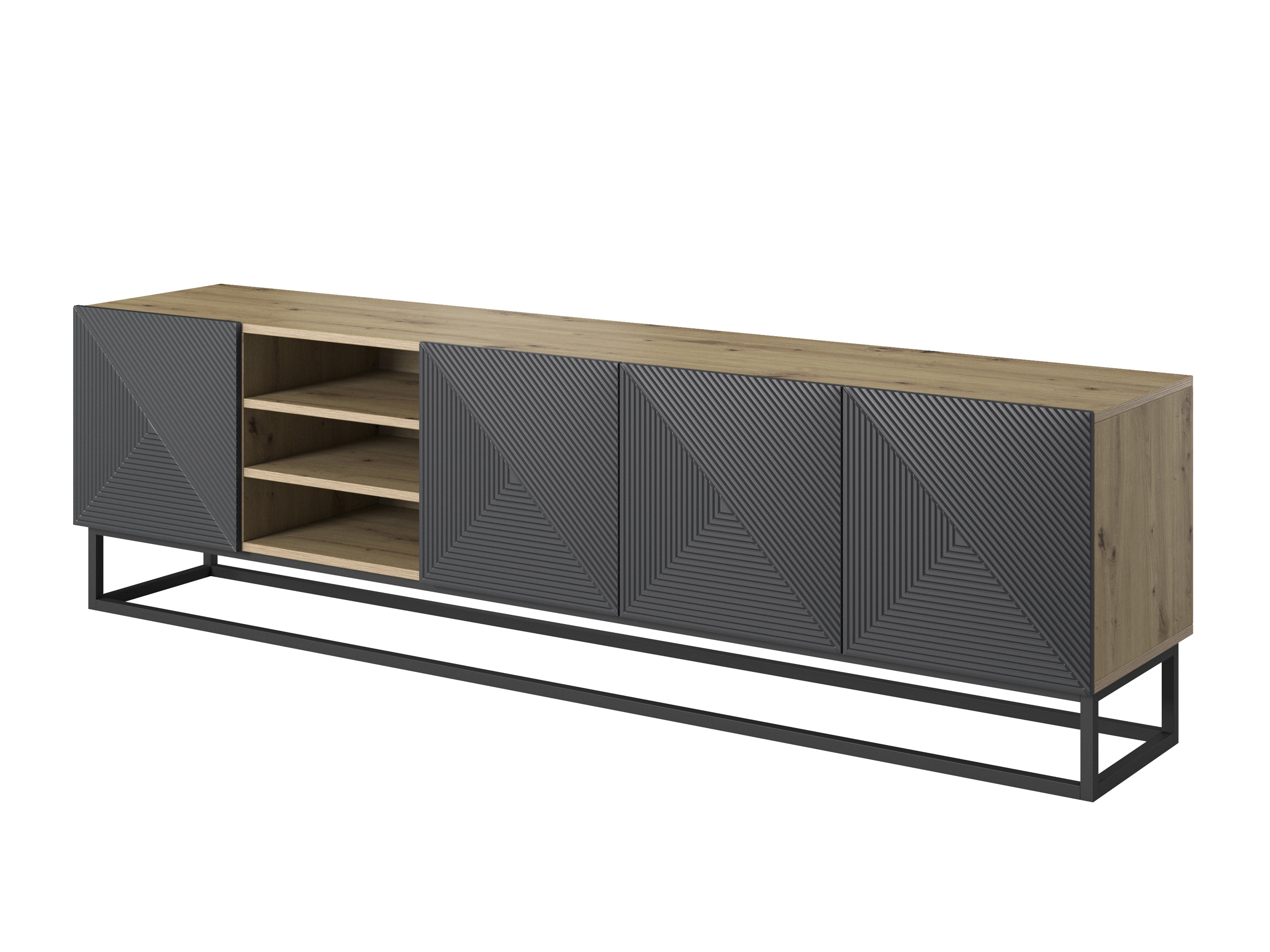 TV galds Dortivi 106 (Artisan ozols + Matēts pelēks)