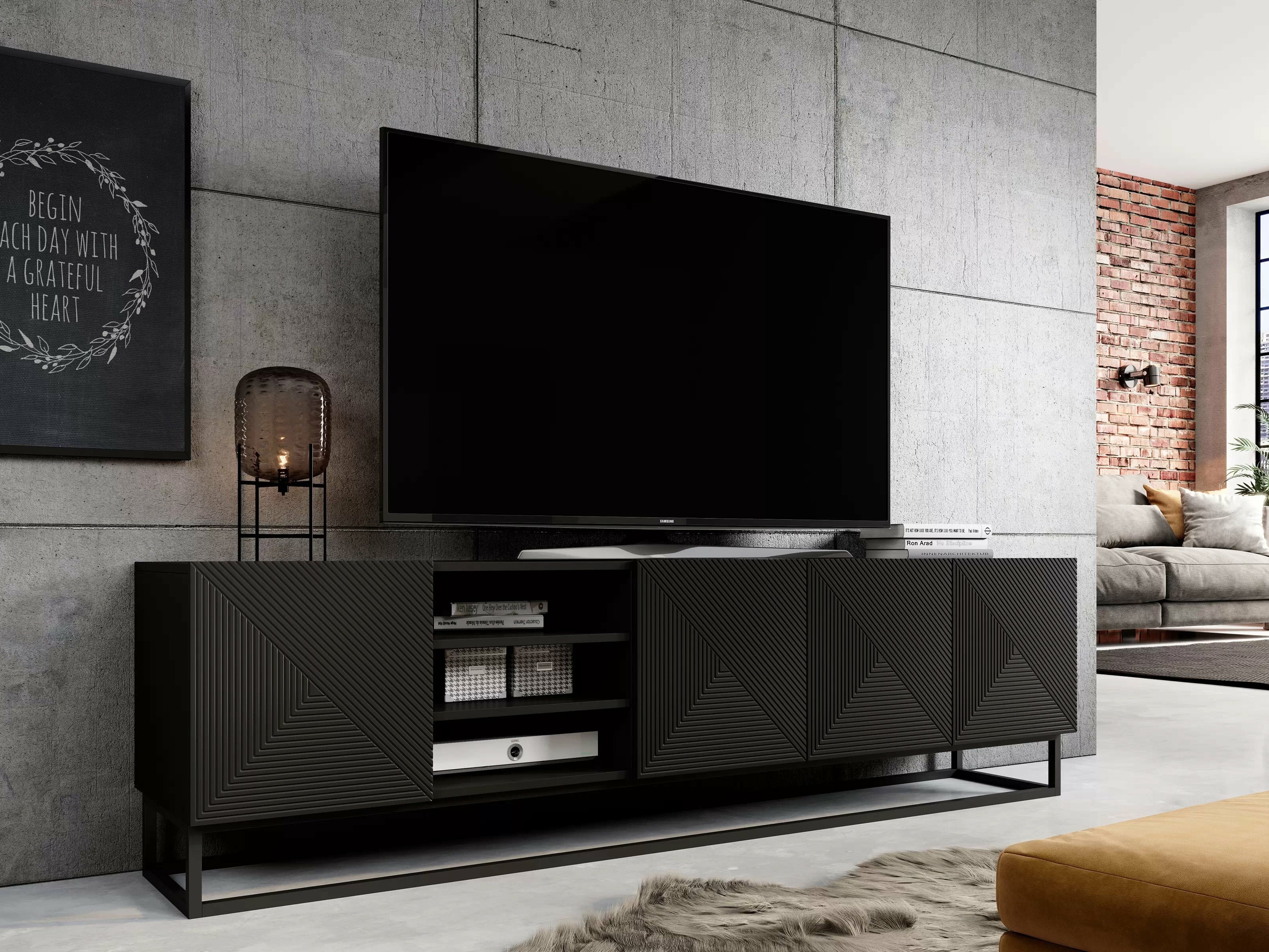 TV galds Dortivi 106 (Matēts melns)