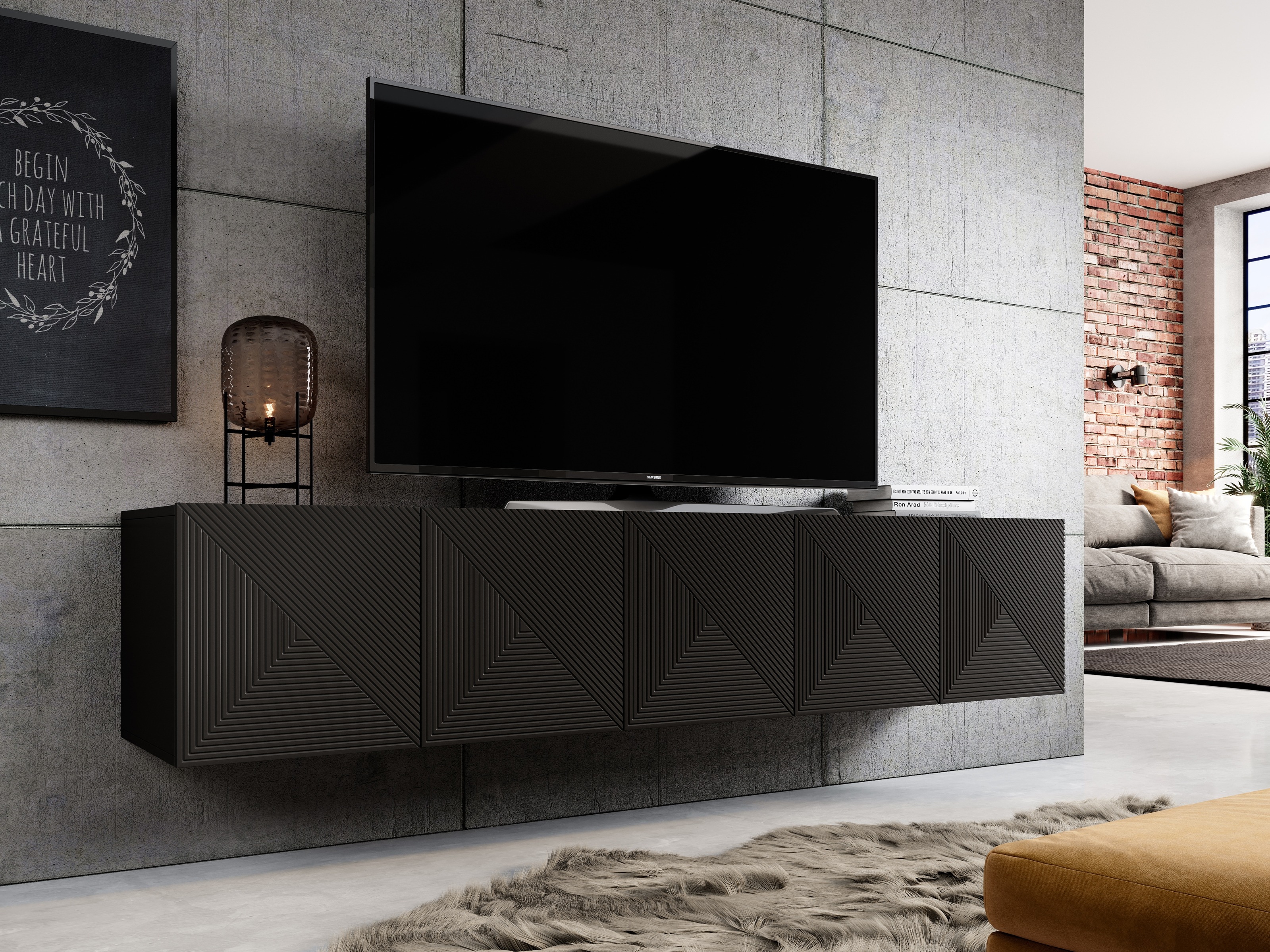 TV galds Dortivi 107 (Matēts melns)