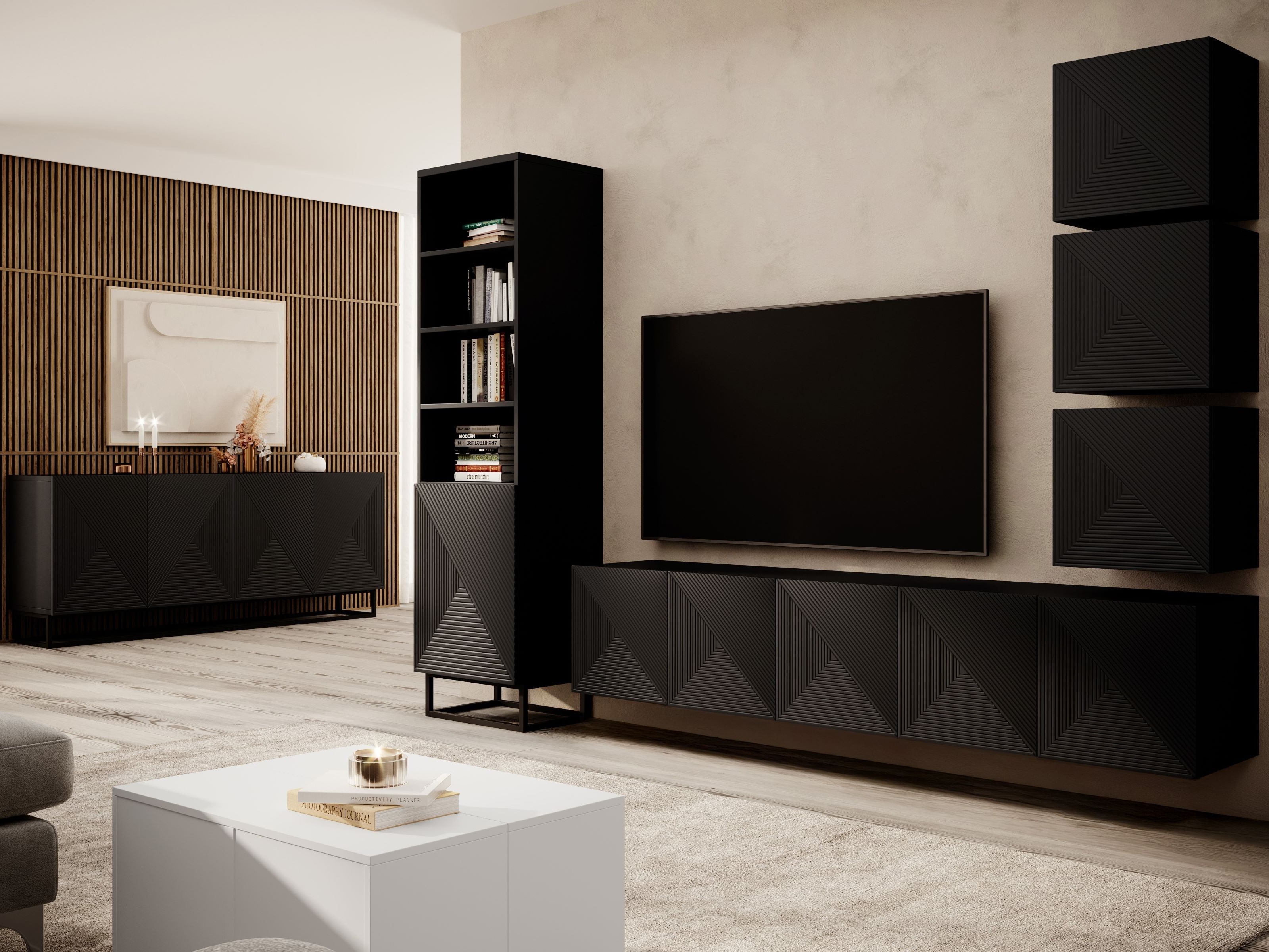 TV galds Dortivi 107 (Matēts melns)