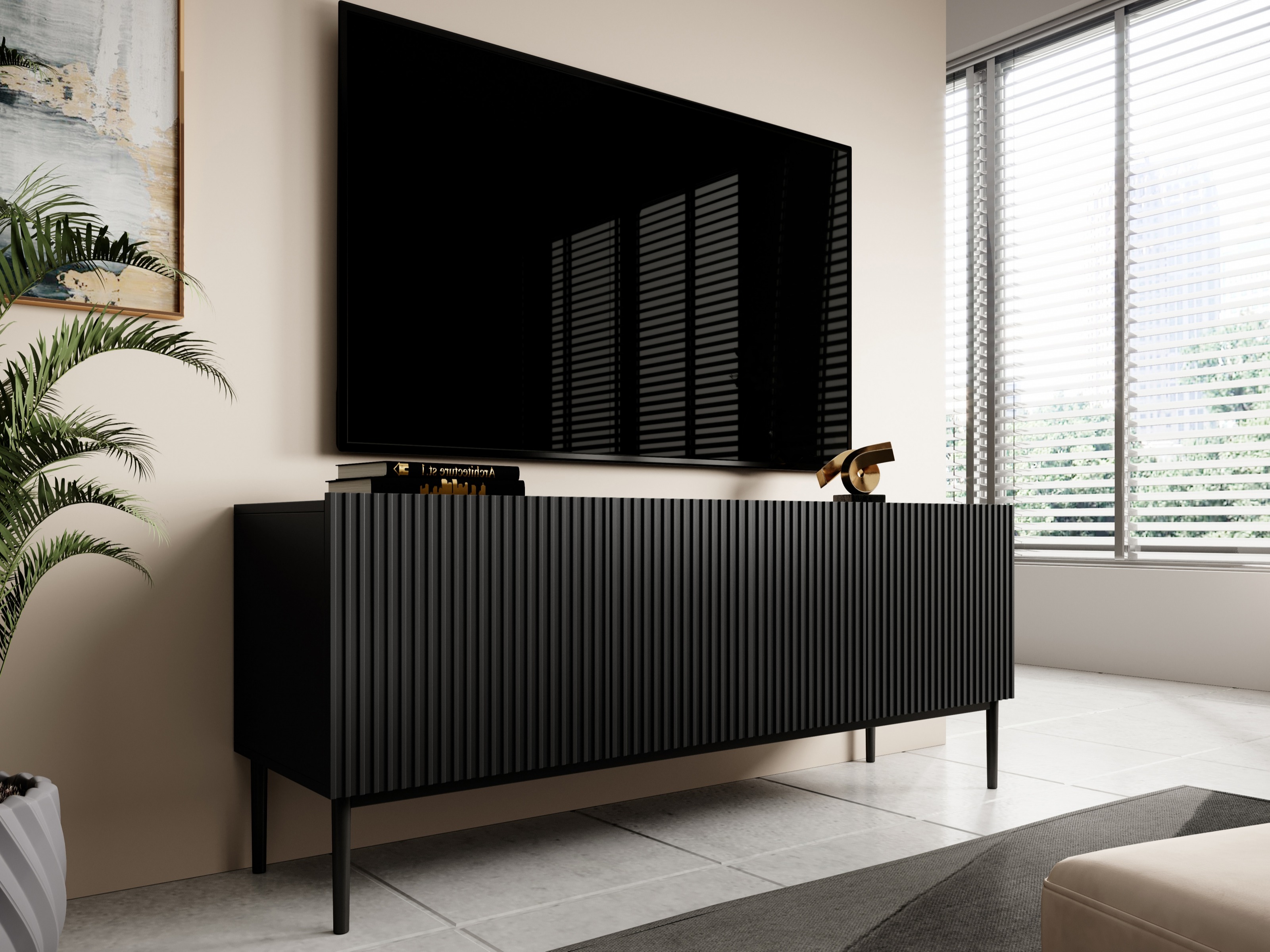 TV galds Melfelu 107 (Melns)