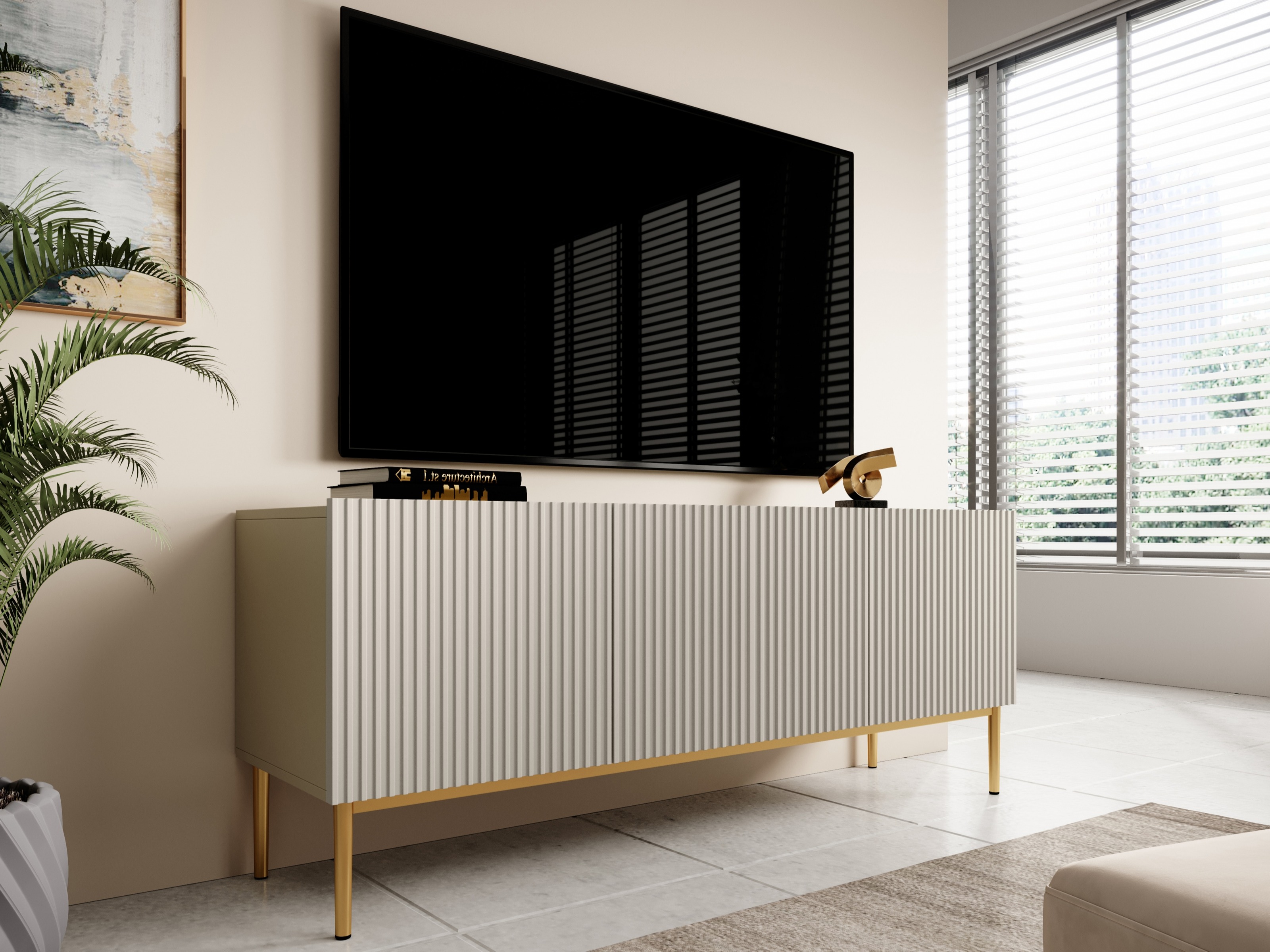 TV galds Melfelu 107 (Zelta)