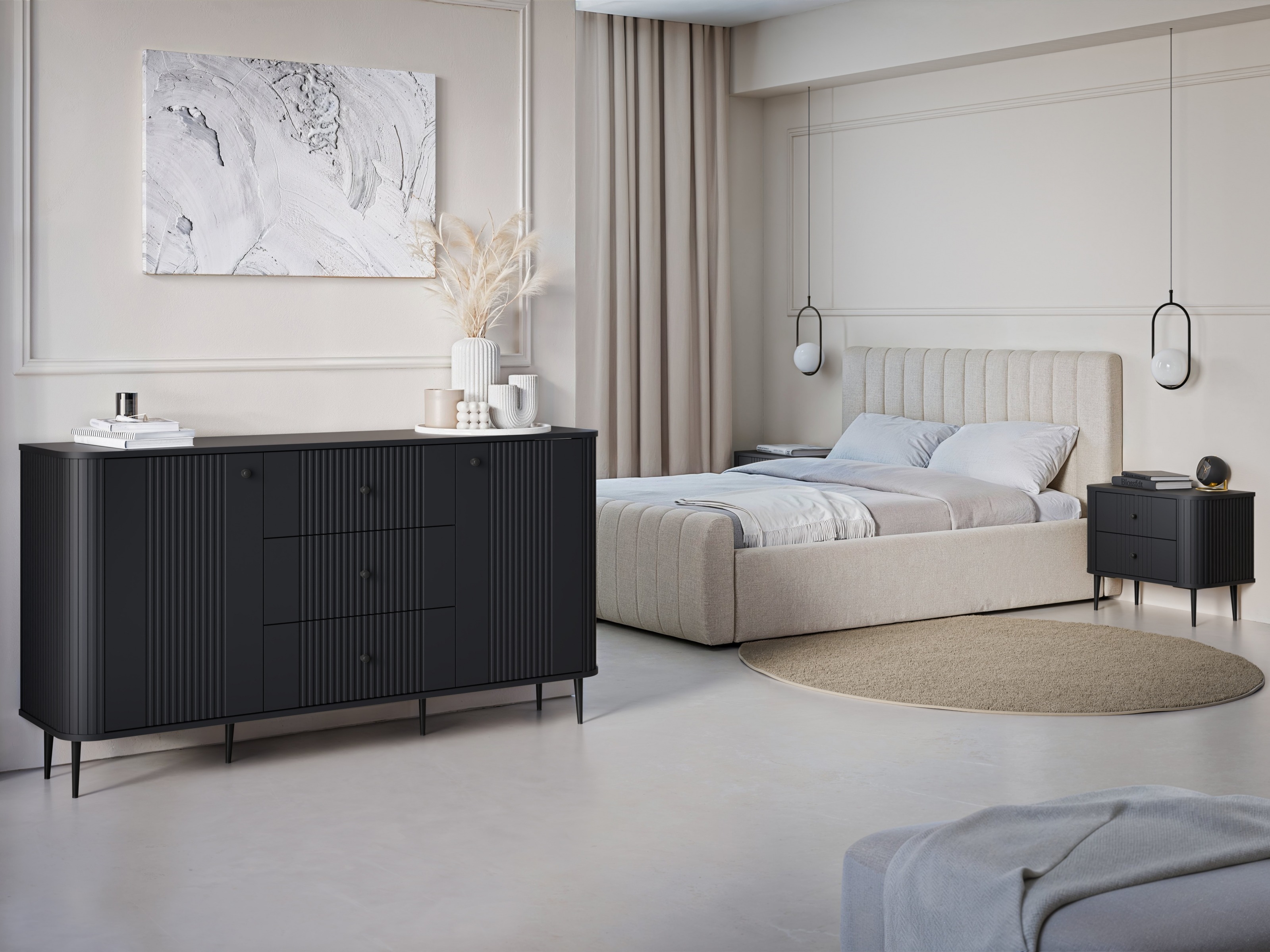 Naktsgaldiņu komplekts Revtoru 106 (Melns)