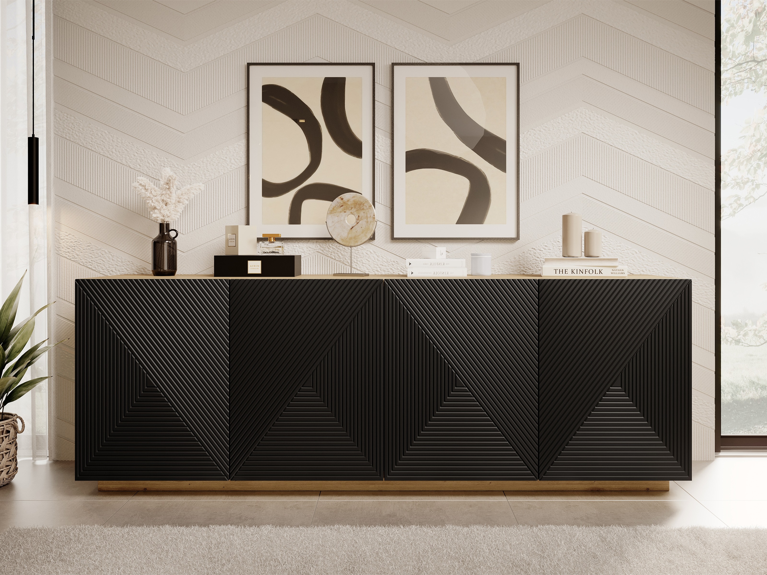 Шкафчик Dortivi 110 (Artisan дуб + Матовый черный)