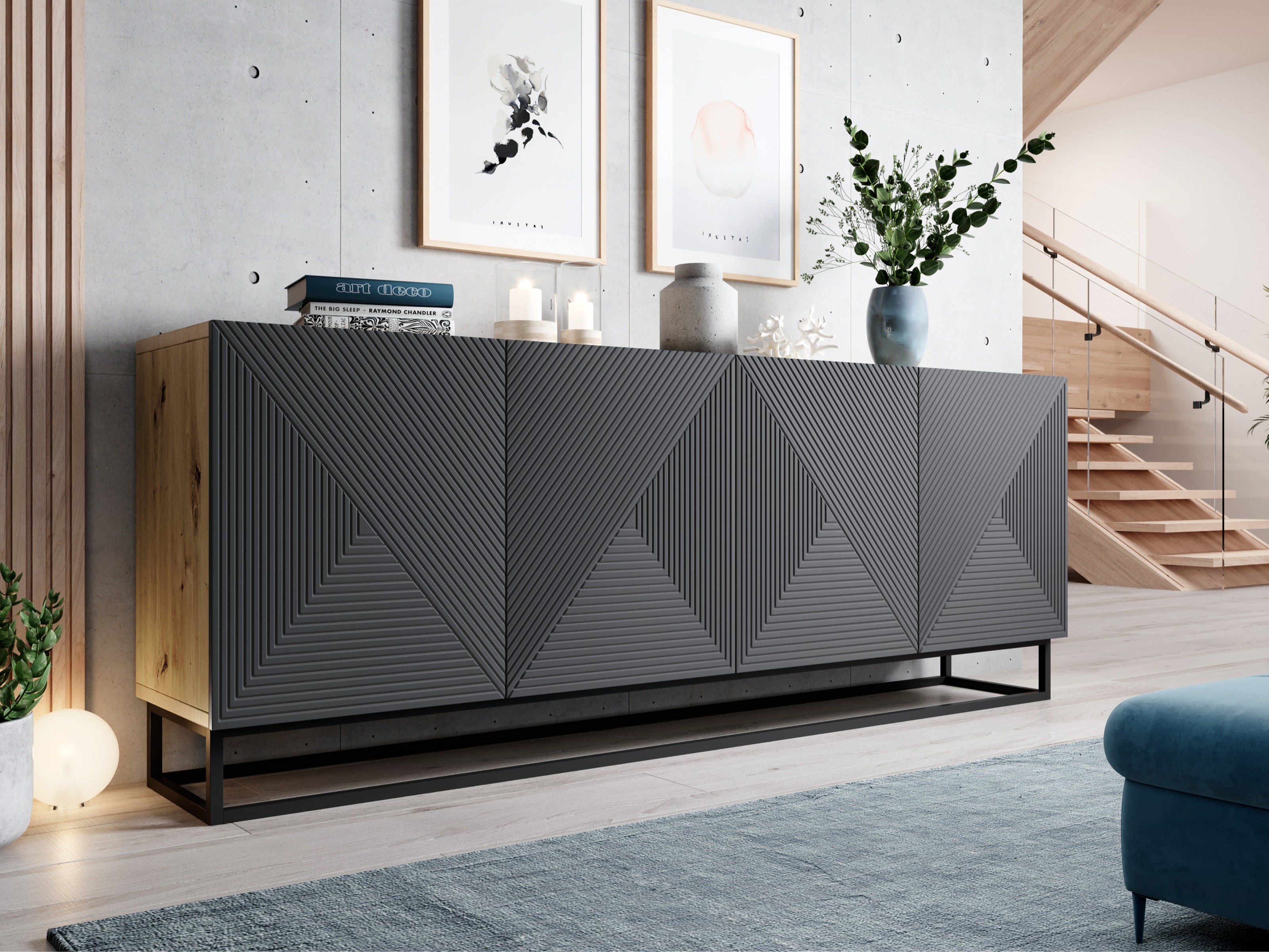 Шкафчик Dortivi 111 (Artisan дуб + Матовый серый)